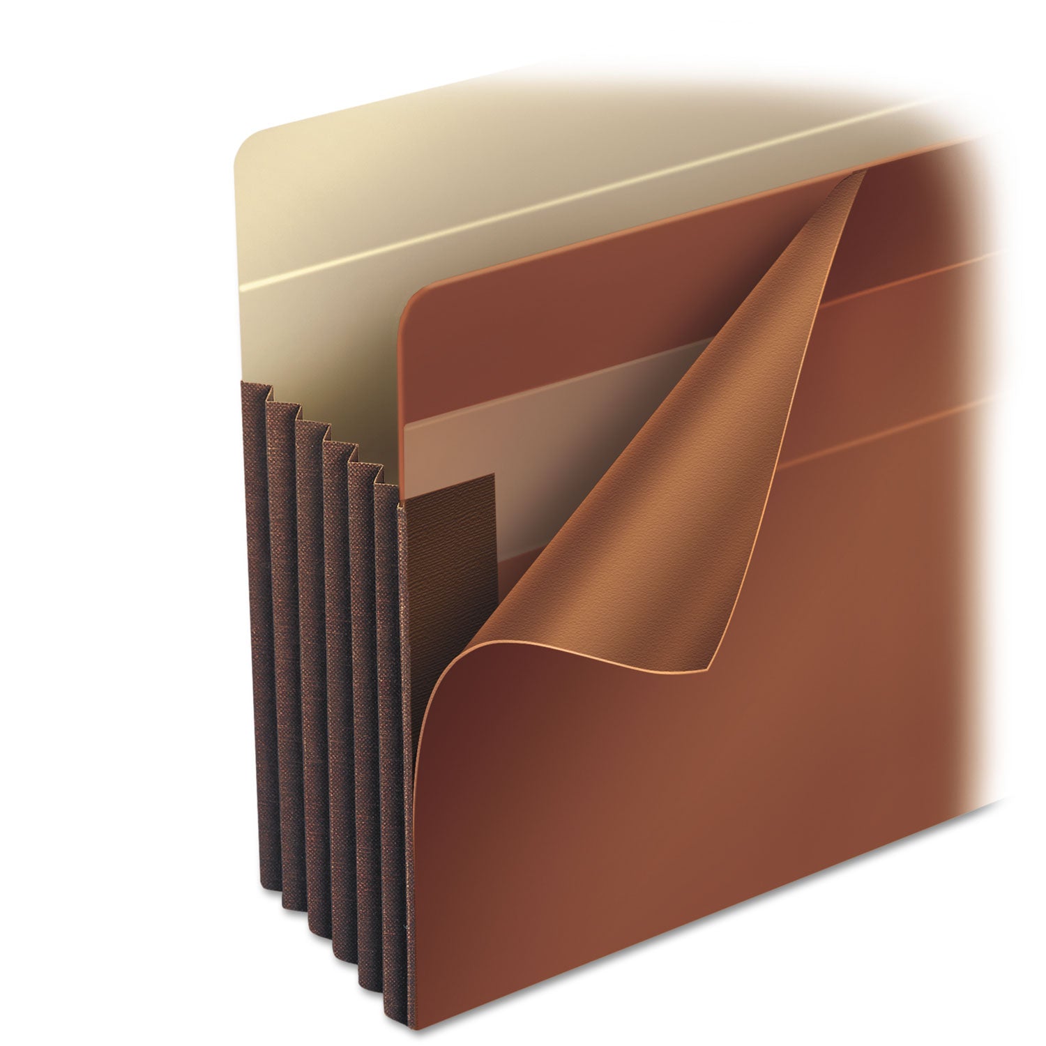 Heavy-Duty Redrope End Tab TUFF Pockets, 7" Expansion, Letter Size, Redrope, 5/Box -