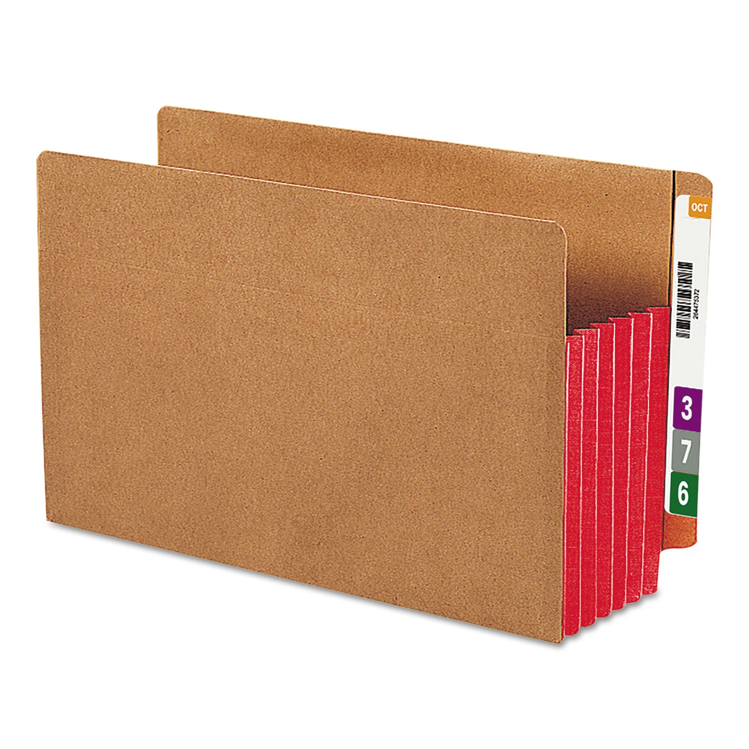 Redrope Drop-Front End Tab File Pockets, Fully Lined 6.5" High Gussets, 5.25" Expansion, Legal Size, Redrope/Red, 10/Box -