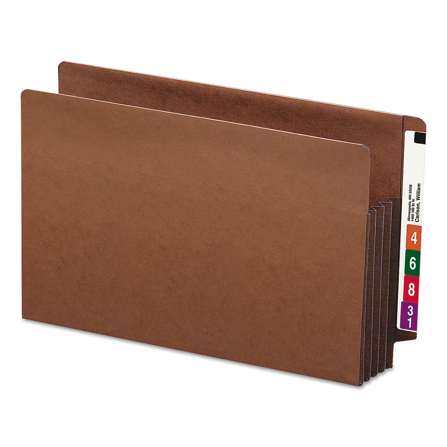 Heavy-Duty Redrope End Tab TUFF Pockets, 3.5" Expansion, Legal Size, Redrope, 10/Box -