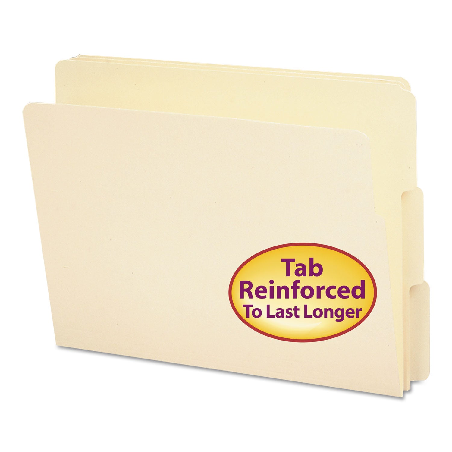 Heavyweight Manila End Tab Folders, 9" High Front, 1/3-Cut Tabs: Assorted, Letter, 0.75" Expansion, Manila, 100/Box -