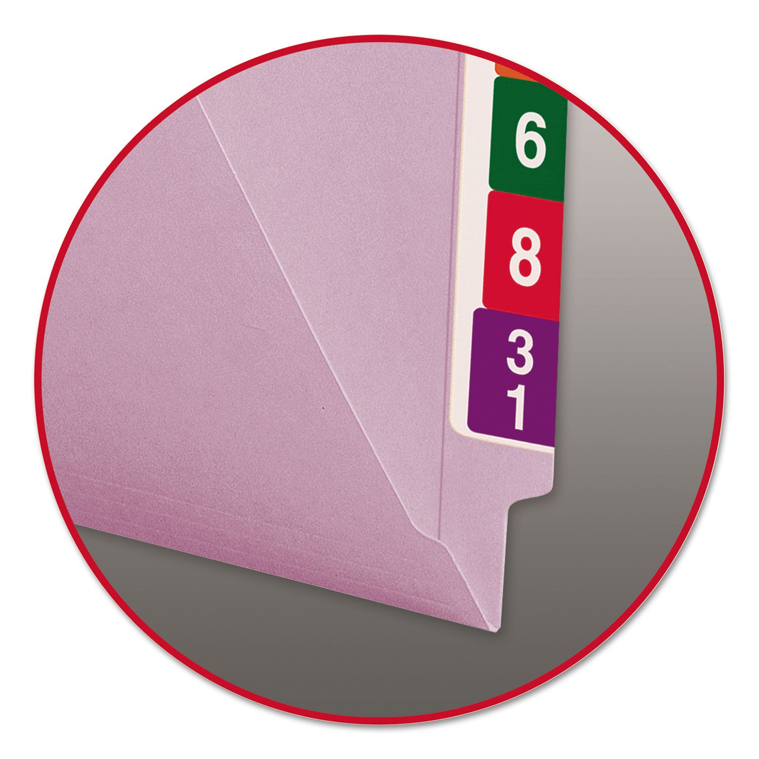 Shelf-Master Reinforced End Tab Colored Folders, Straight Tabs, Letter Size, 0.75" Expansion, Lavender, 100/Box -