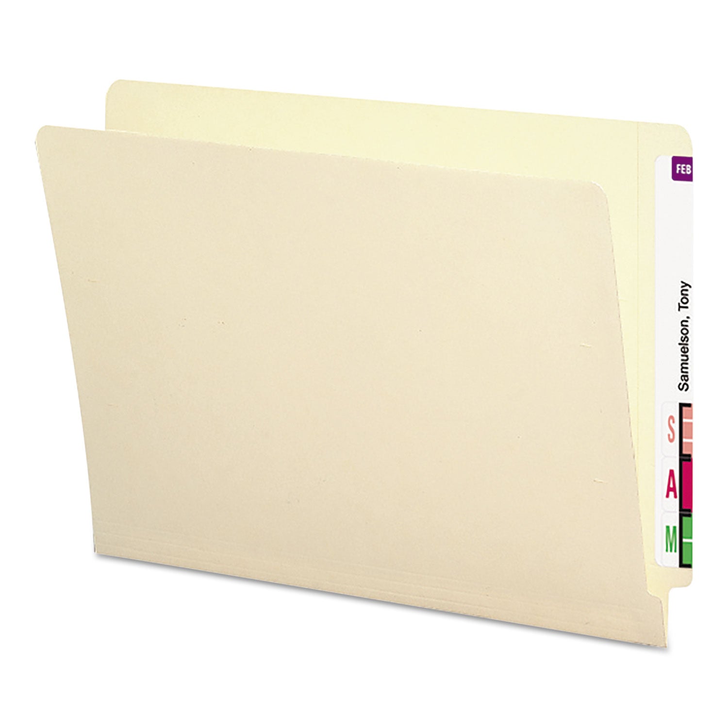 End Tab Folders with Antimicrobial Product Protection, Straight Tabs, Letter Size, 0.75" Expansion, Manila, 100/Box -