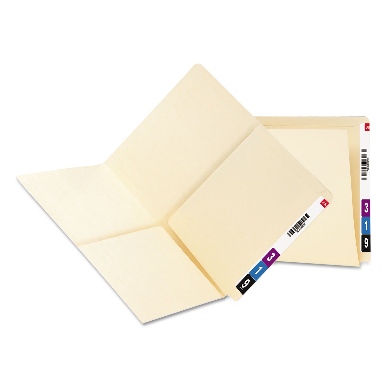 Heavyweight Manila End Tab Pocket Folders, Interior Front/Back Panel Pockets, Straight Tabs, Letter Size, 11pt Manila, 25/Box -