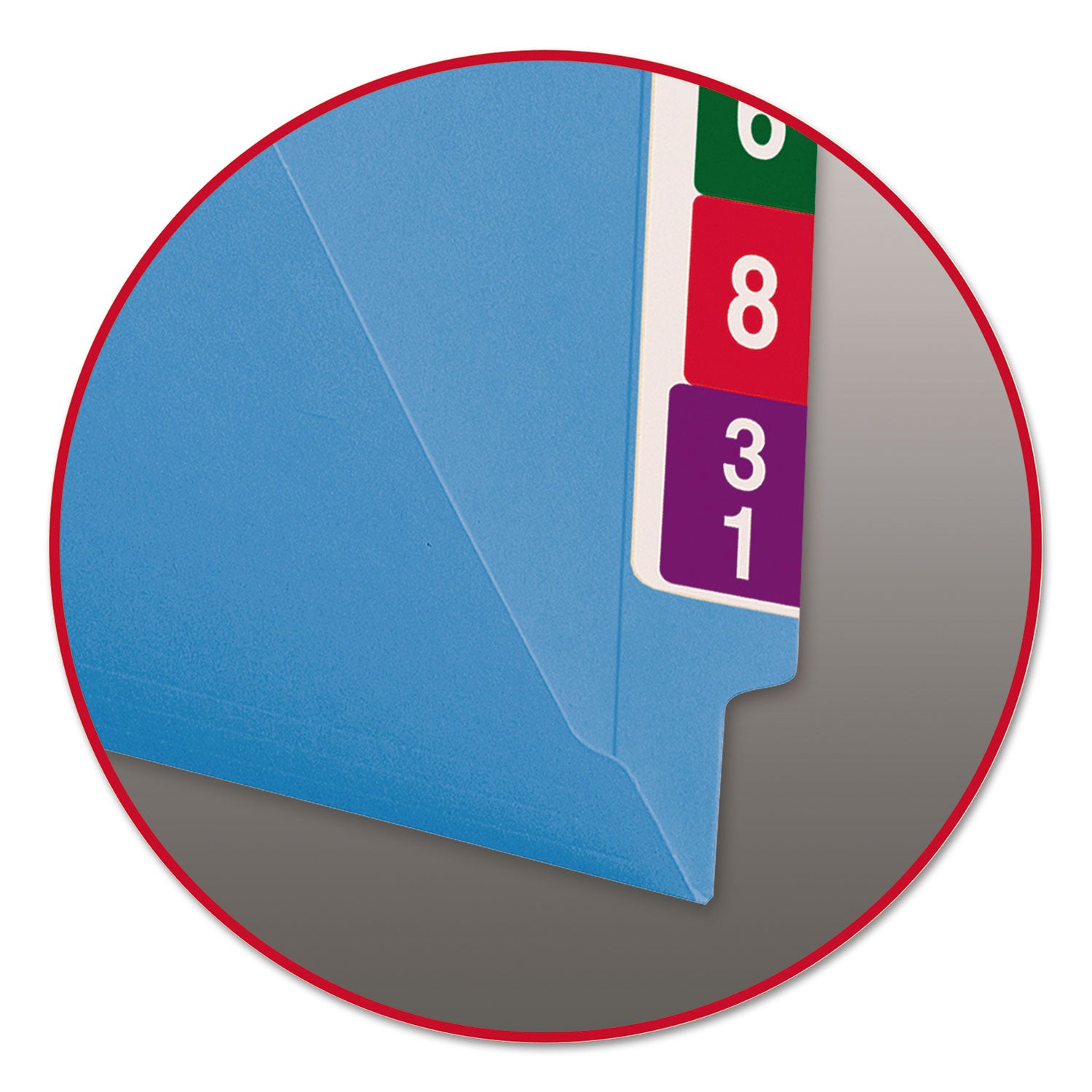 Shelf-Master Reinforced End Tab Colored Folders, Straight Tabs, Letter Size, 0.75" Expansion, Blue, 100/Box -
