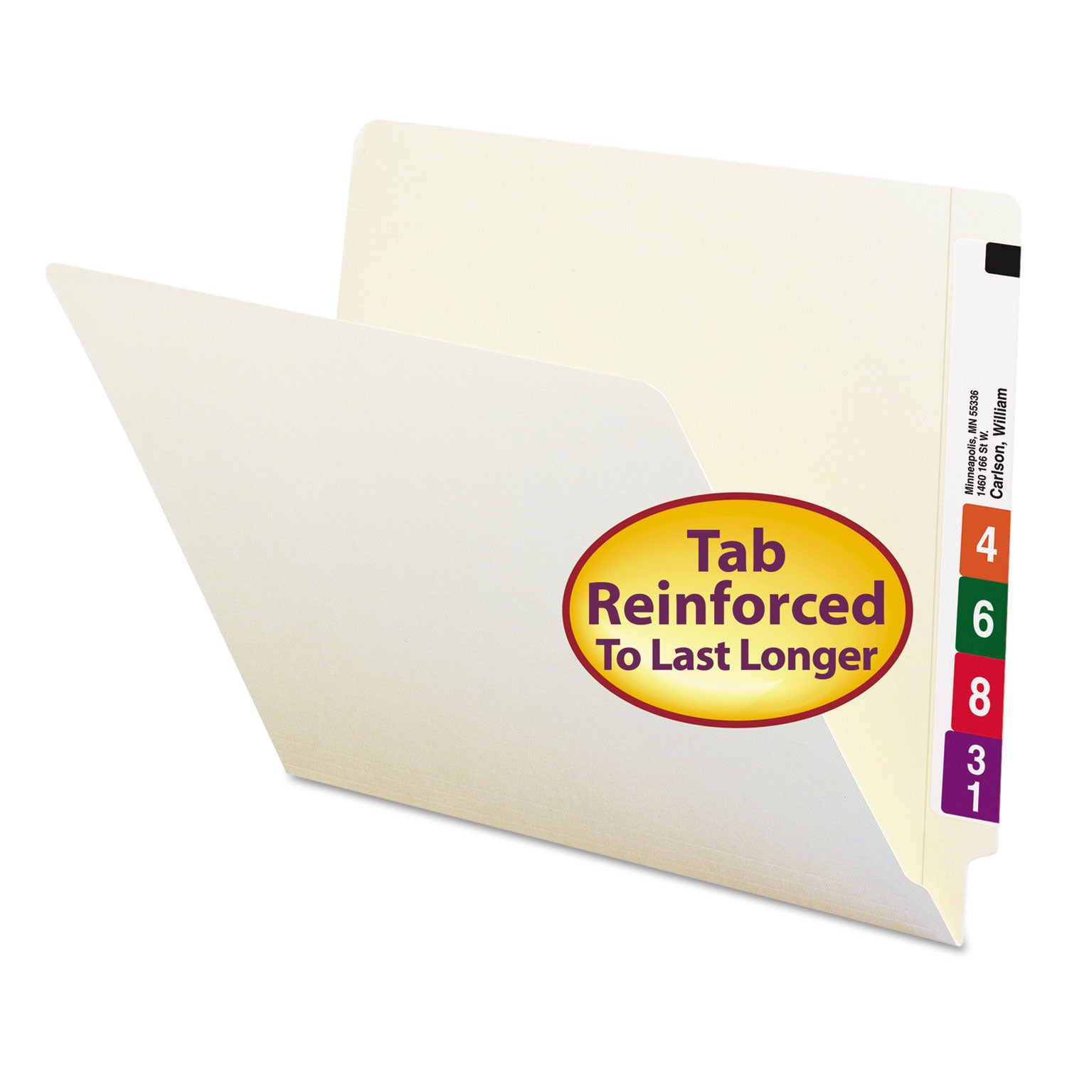 Heavyweight Manila End Tab Folders, 9" High Front, Straight Tabs, Letter Size, 0.75" Expansion, Manila, 100/Box -