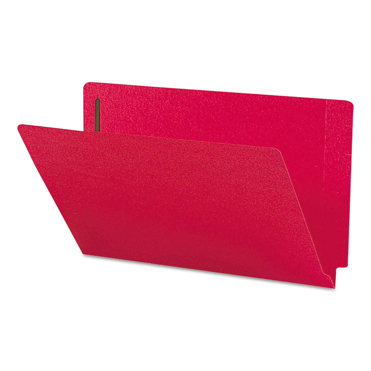 Heavyweight Colored End Tab Fastener Folders, 0.75" Expansion, 2 Fasteners, Legal Size, Red Exterior, 50/Box -