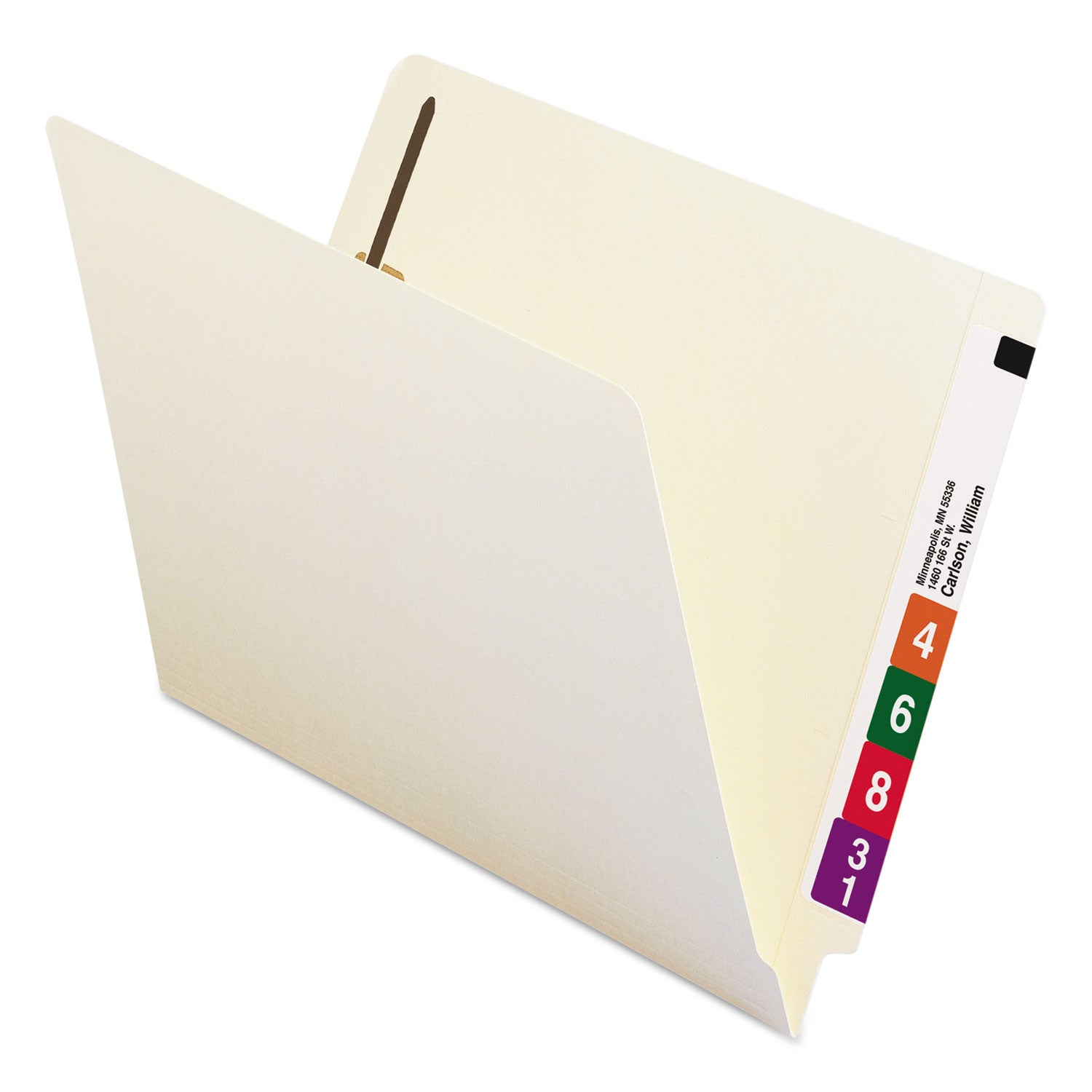 Heavyweight End Tab Fastener Folders, Interior Front-Cover Pocket, 0.75" Expansion, 1 Fastener, Letter Size, Manila, 50/Box -