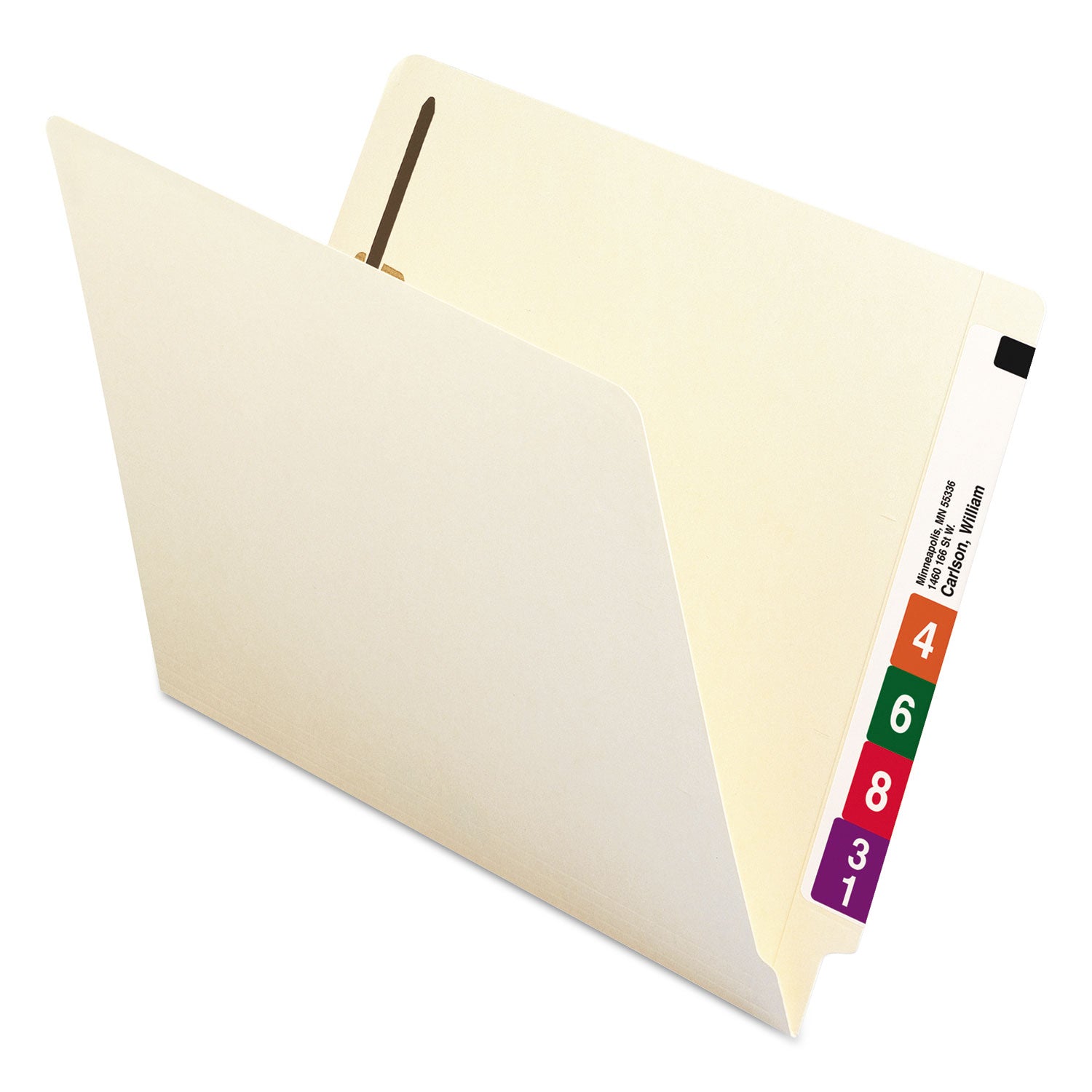Recycled Manila End Tab Fastener Folders, 0.75" Expansion, 2 Fasteners, Letter Size, Manila Exterior, 50/Box -