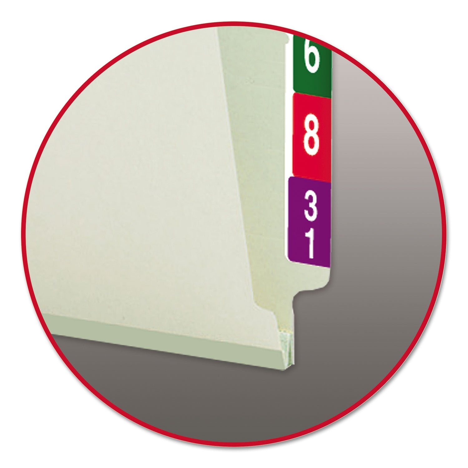 End Tab Pressboard Classification Folders, Two SafeSHIELD Coated Fasteners, 1" Expansion, Legal Size, Gray-Green, 25/Box -