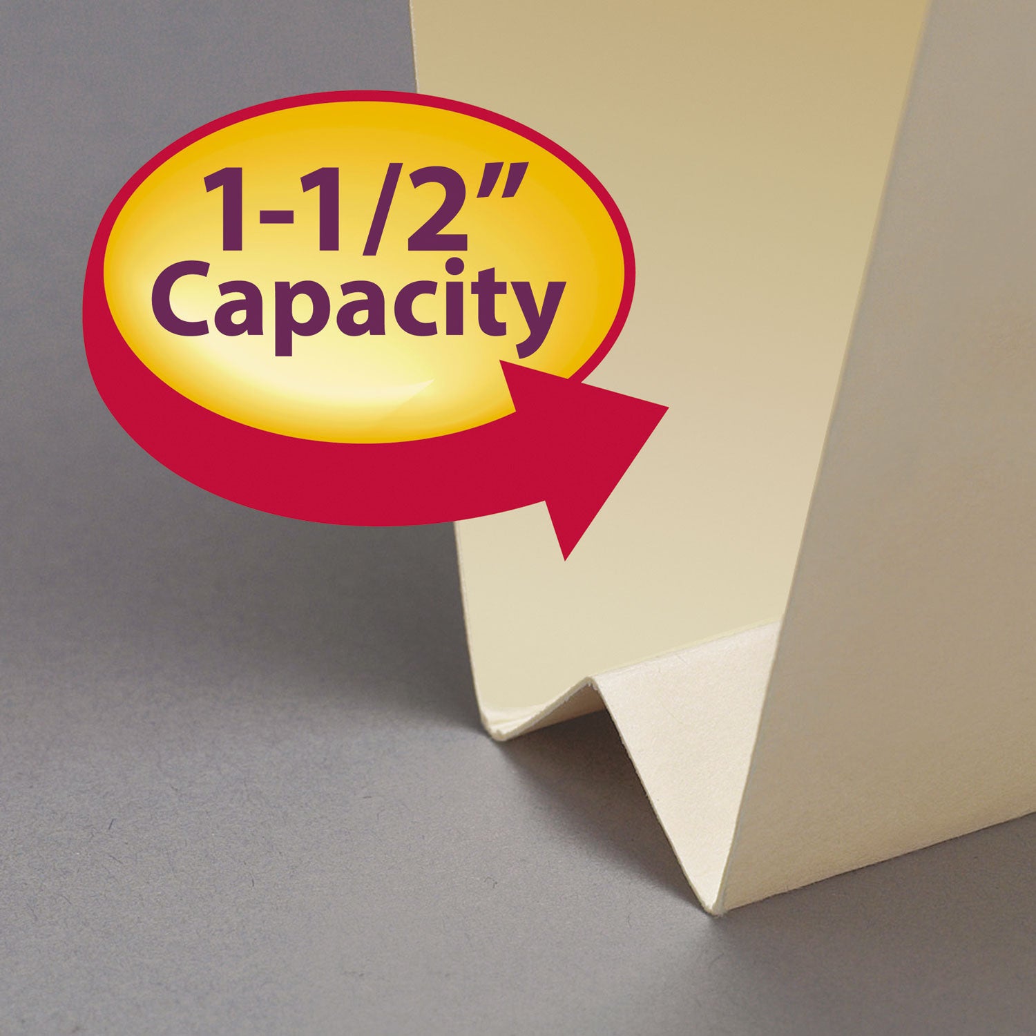 End Tab W-Fold Fastener Folders with Reinforced Tabs, 1.5" Expansion, 2 Fasteners, Letter Size, Manila, 50/Box -