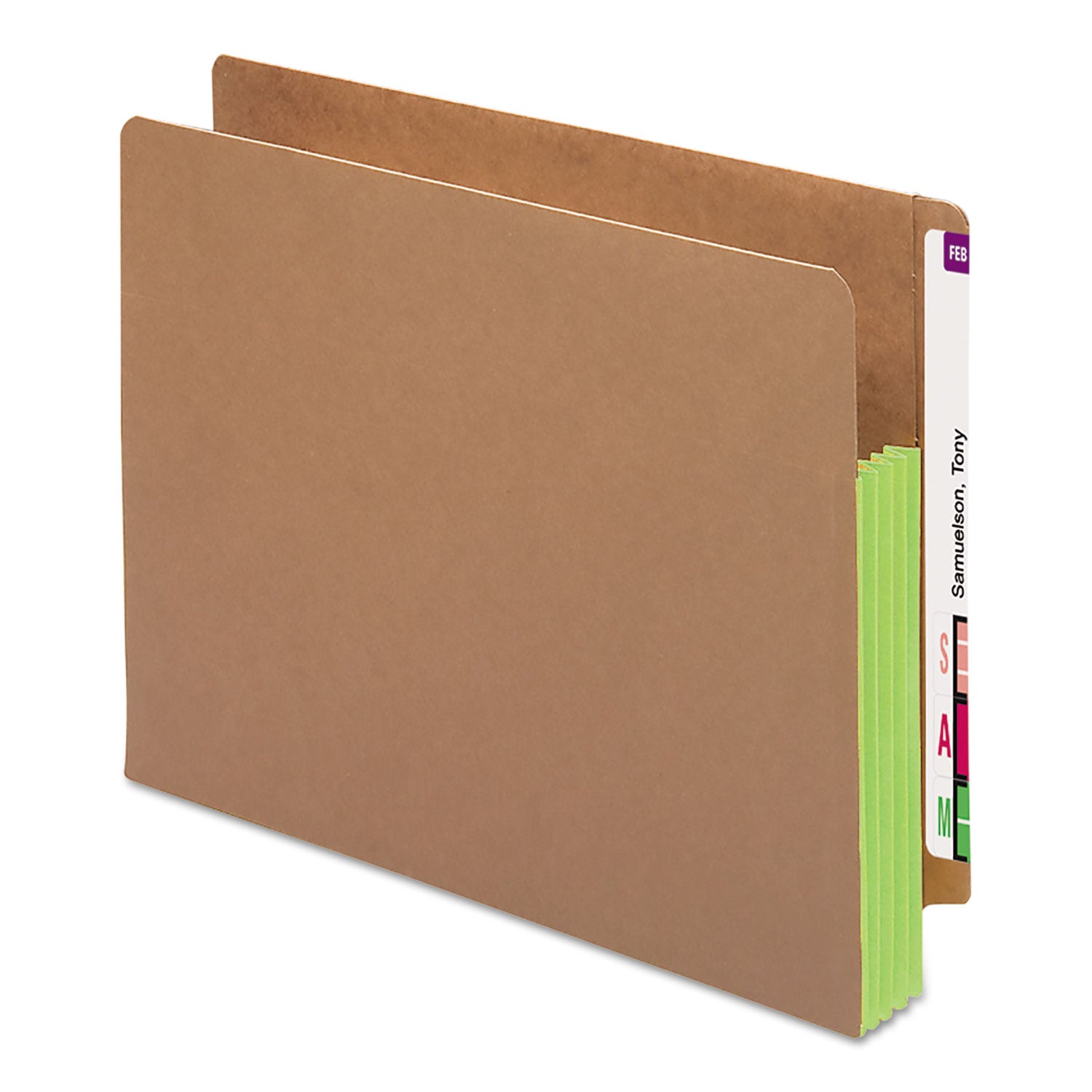 Redrope Drop-Front End Tab File Pockets, Fully Lined 6.5" High Gussets, 3.5" Expansion, Letter Size, Redrope/Green, 10/Box -
