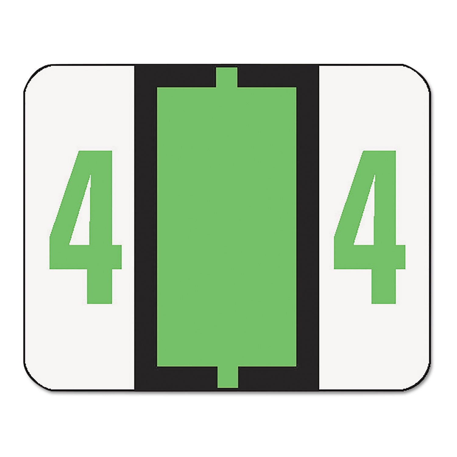 Numerical End Tab File Folder Labels, 4, 1 x 1.25, White, 500/Roll -