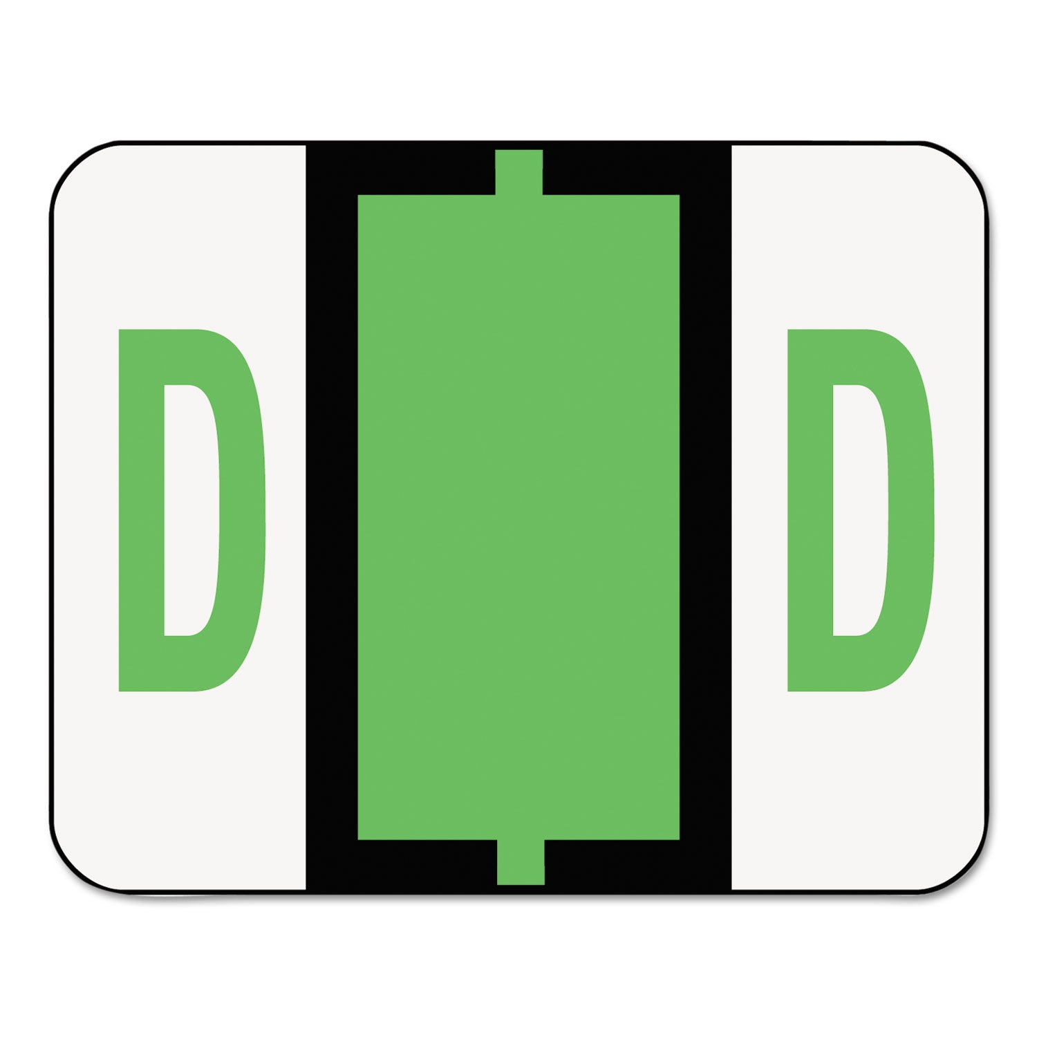 A-Z Color-Coded End Tab Filing Labels, D, 1 x 1.25, White, 500/Roll -