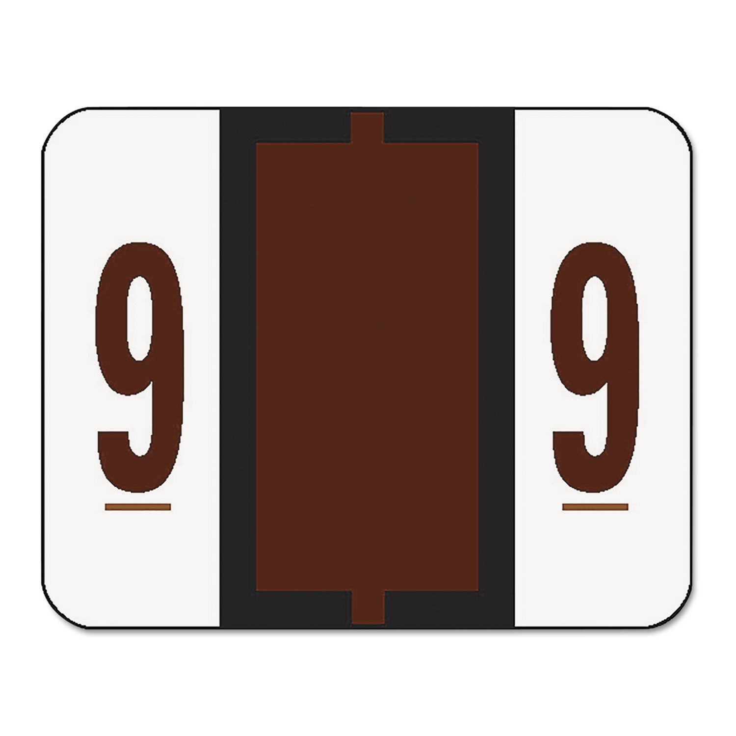 Numerical End Tab File Folder Labels, 9, 1 x 1.25, White, 500/Roll -