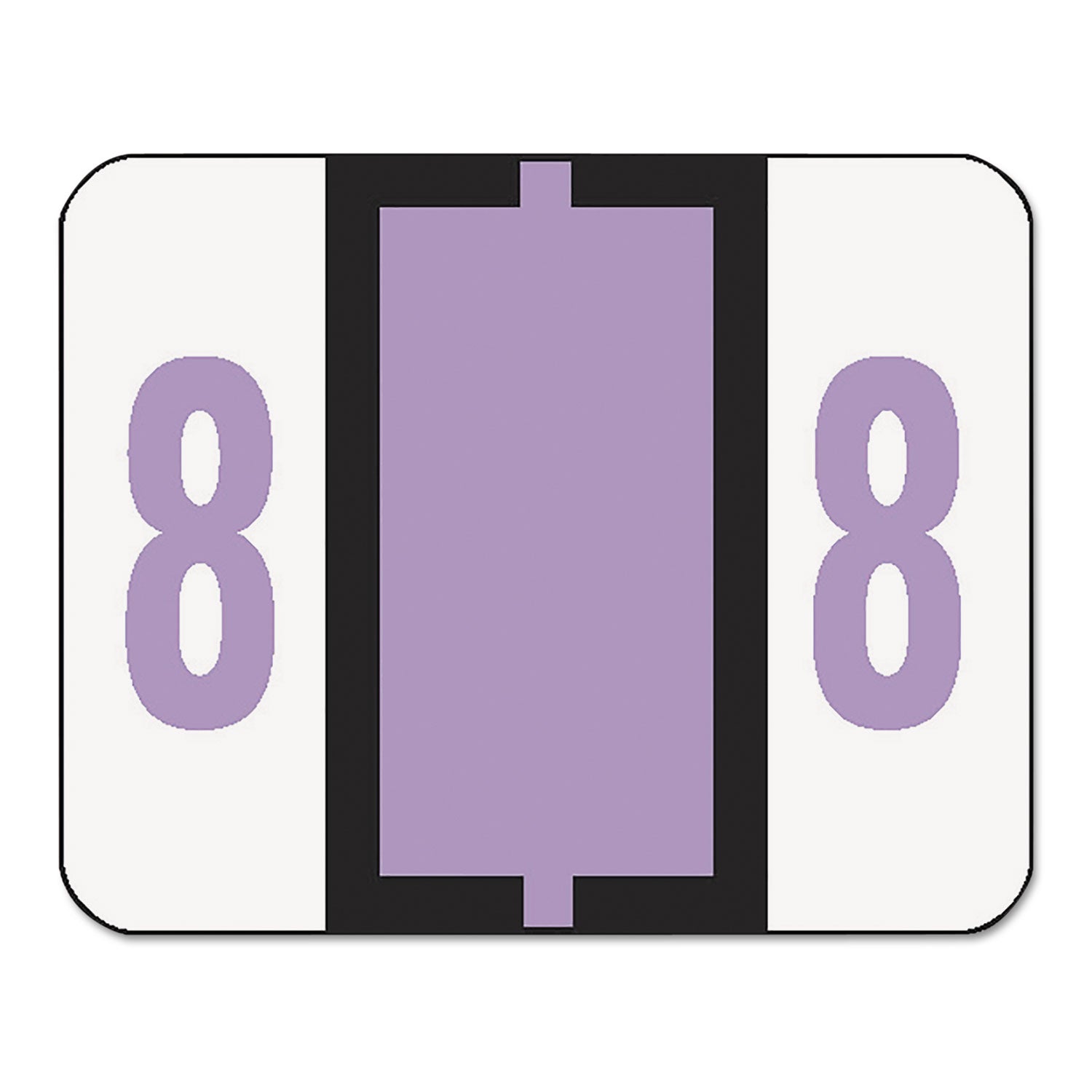 Numerical End Tab File Folder Labels, 8, 1 x 1.25, White, 500/Roll -