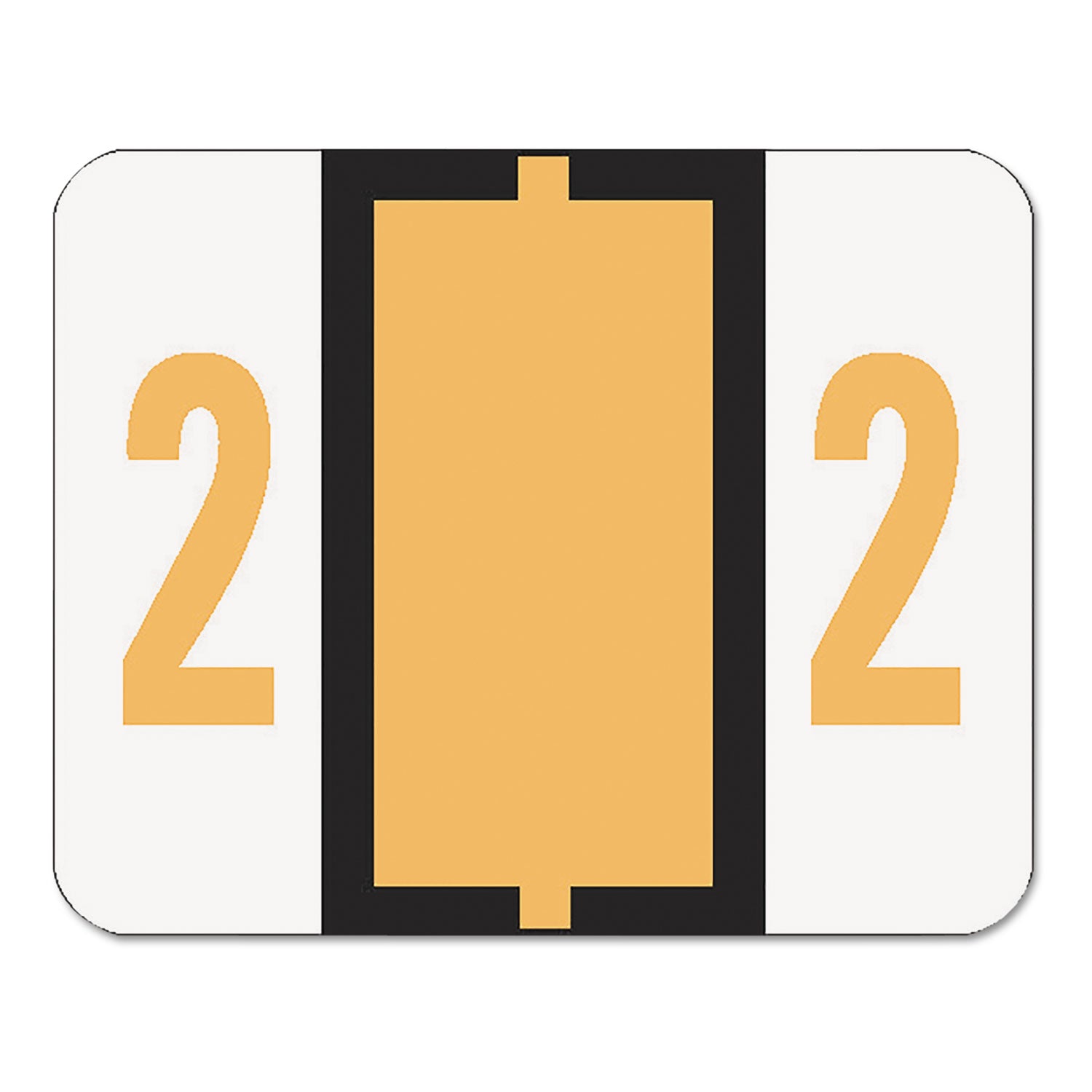 Numerical End Tab File Folder Labels, 2, 1 x 1.25, White, 500/Roll -