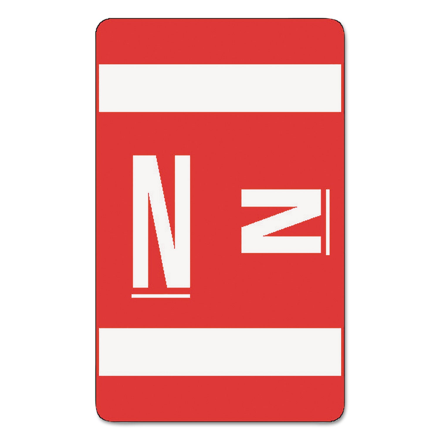 AlphaZ Color-Coded Second Letter Alphabetical Labels, N, 1 x 1.63, Red, 10/Sheet, 10 Sheets/Pack -