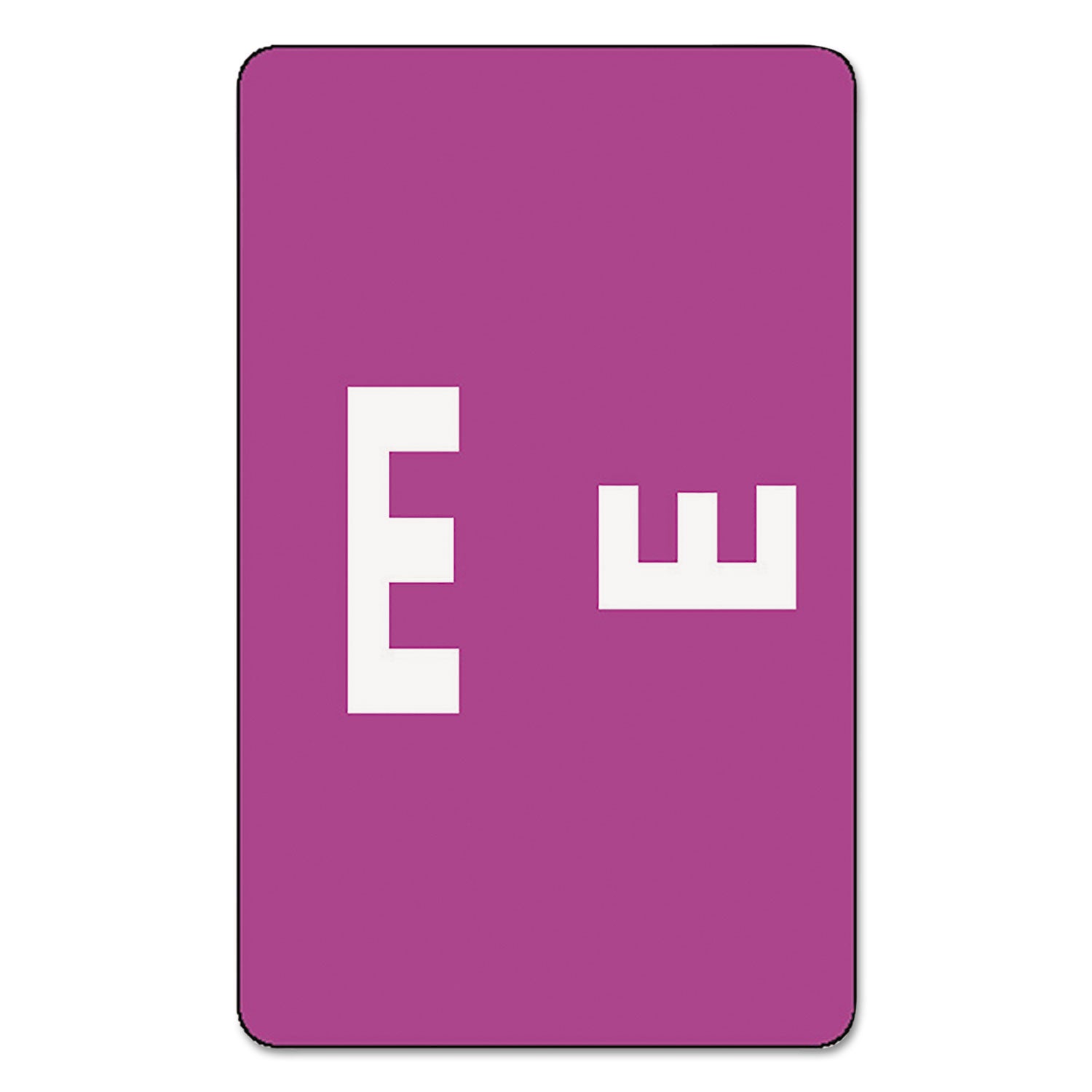 AlphaZ Color-Coded Second Letter Alphabetical Labels, E, 1 x 1.63, Purple, 10/Sheet, 10 Sheets/Pack -