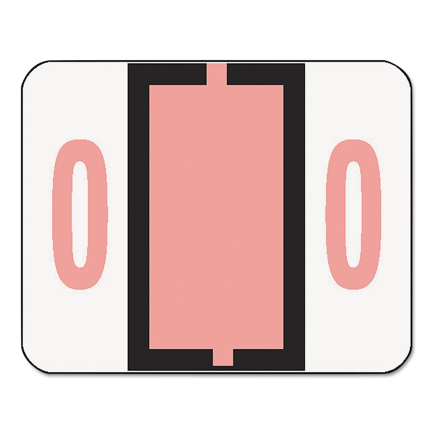 Numerical End Tab File Folder Labels, 0, 1 x 1.25, White, 500/Roll -