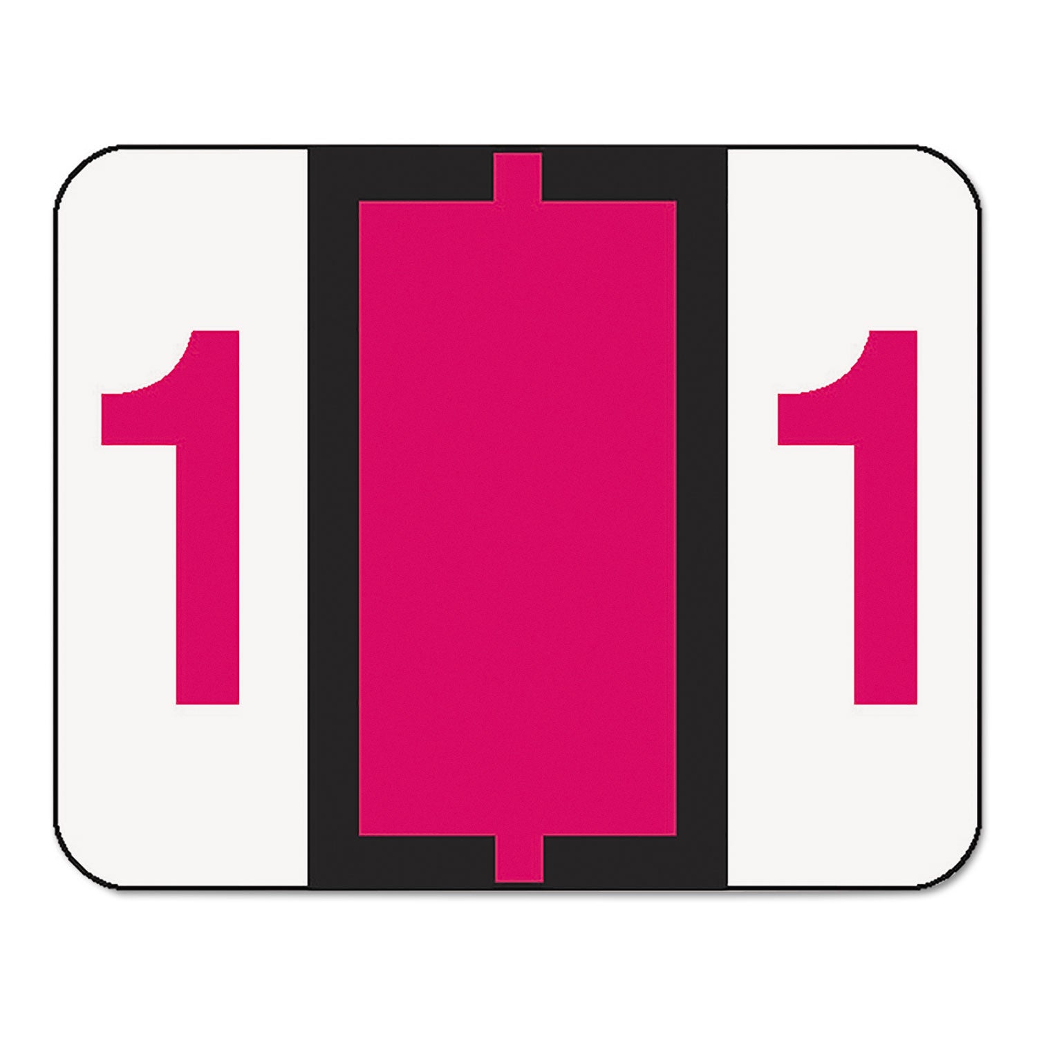 Numerical End Tab File Folder Labels, 1, 1 x 1.25, White, 500/Roll -