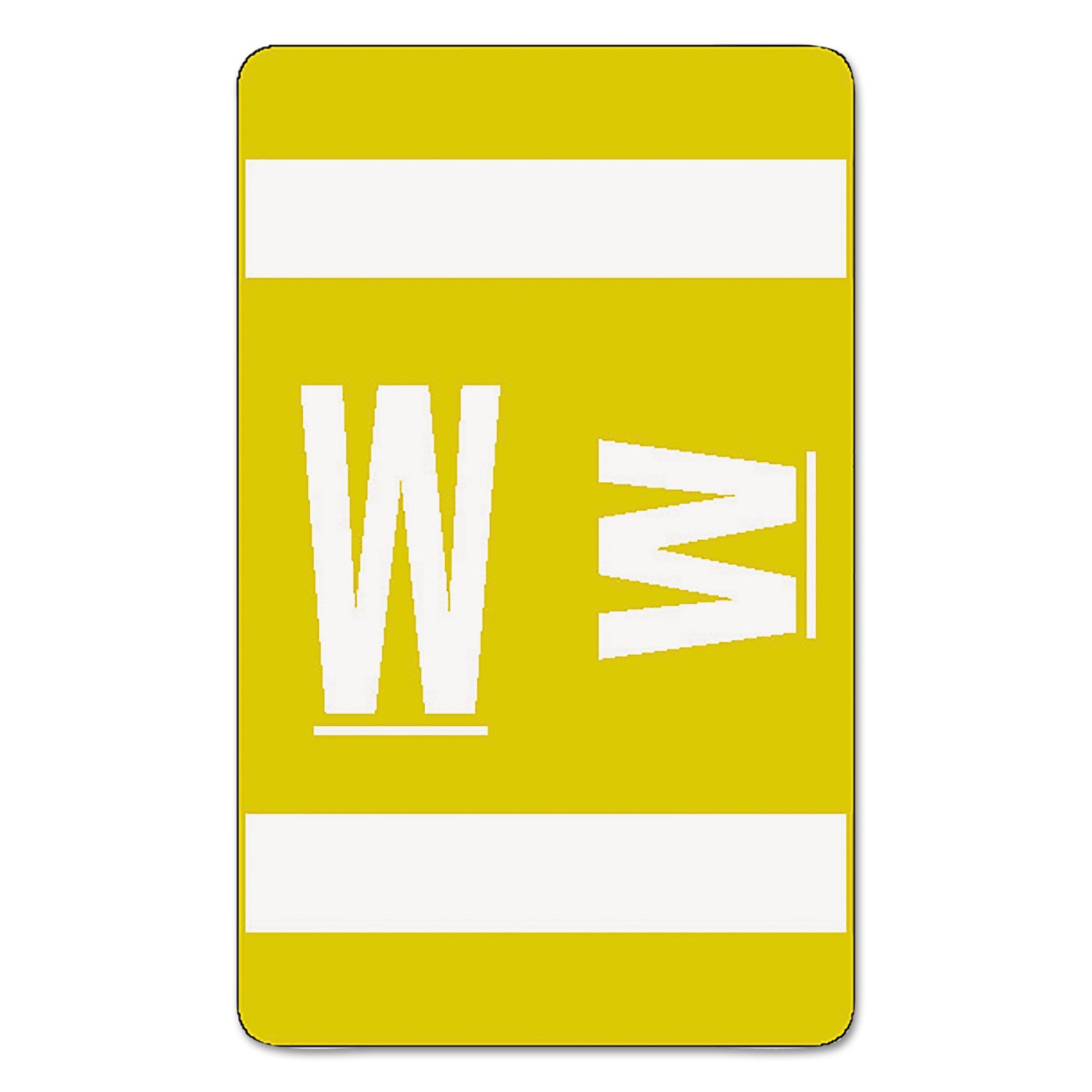 AlphaZ Color-Coded Second Letter Alphabetical Labels, W, 1 x 1.63, Yellow, 10/Sheet, 10 Sheets/Pack -