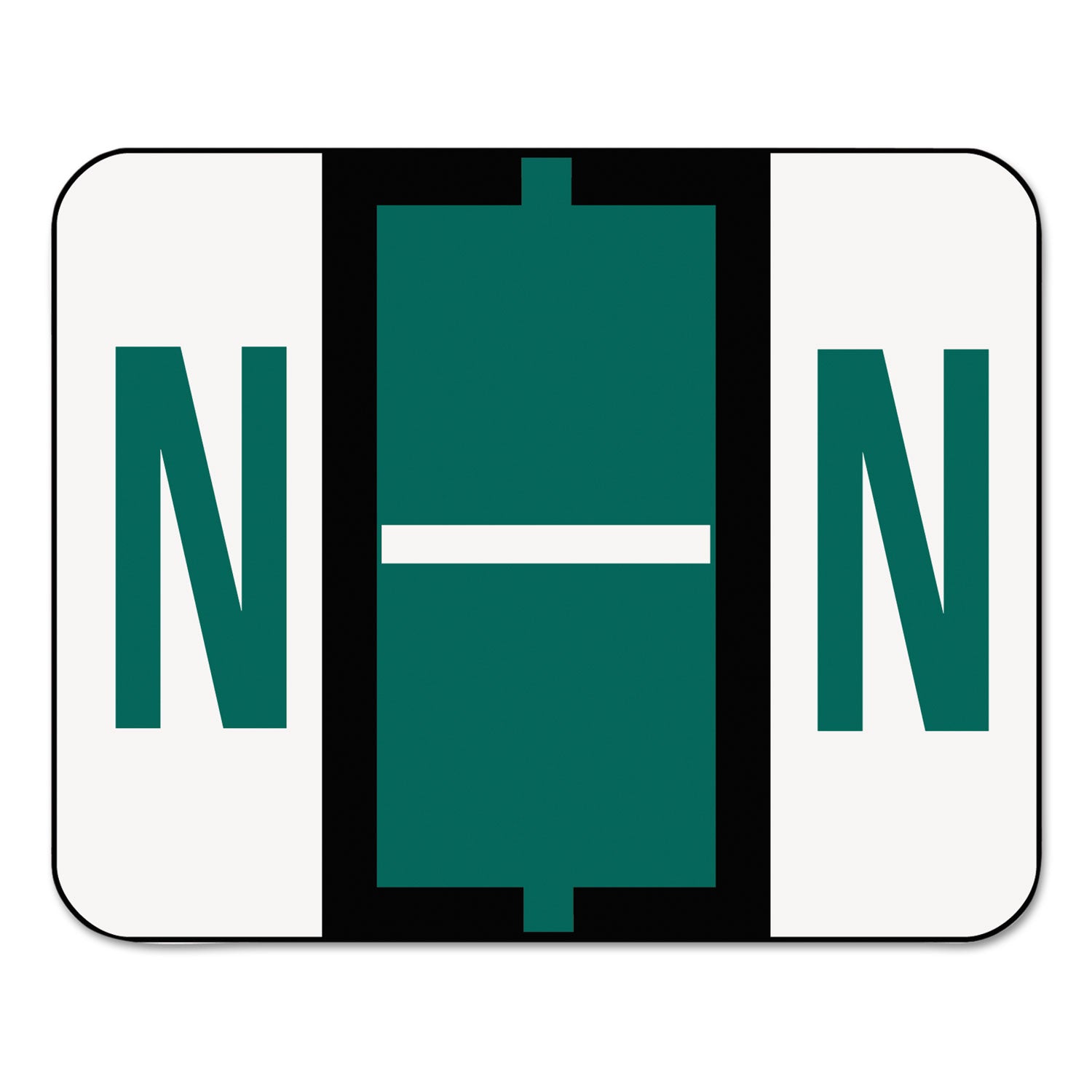 A-Z Color-Coded End Tab Filing Labels, N, 1 x 1.25, White, 500/Roll -