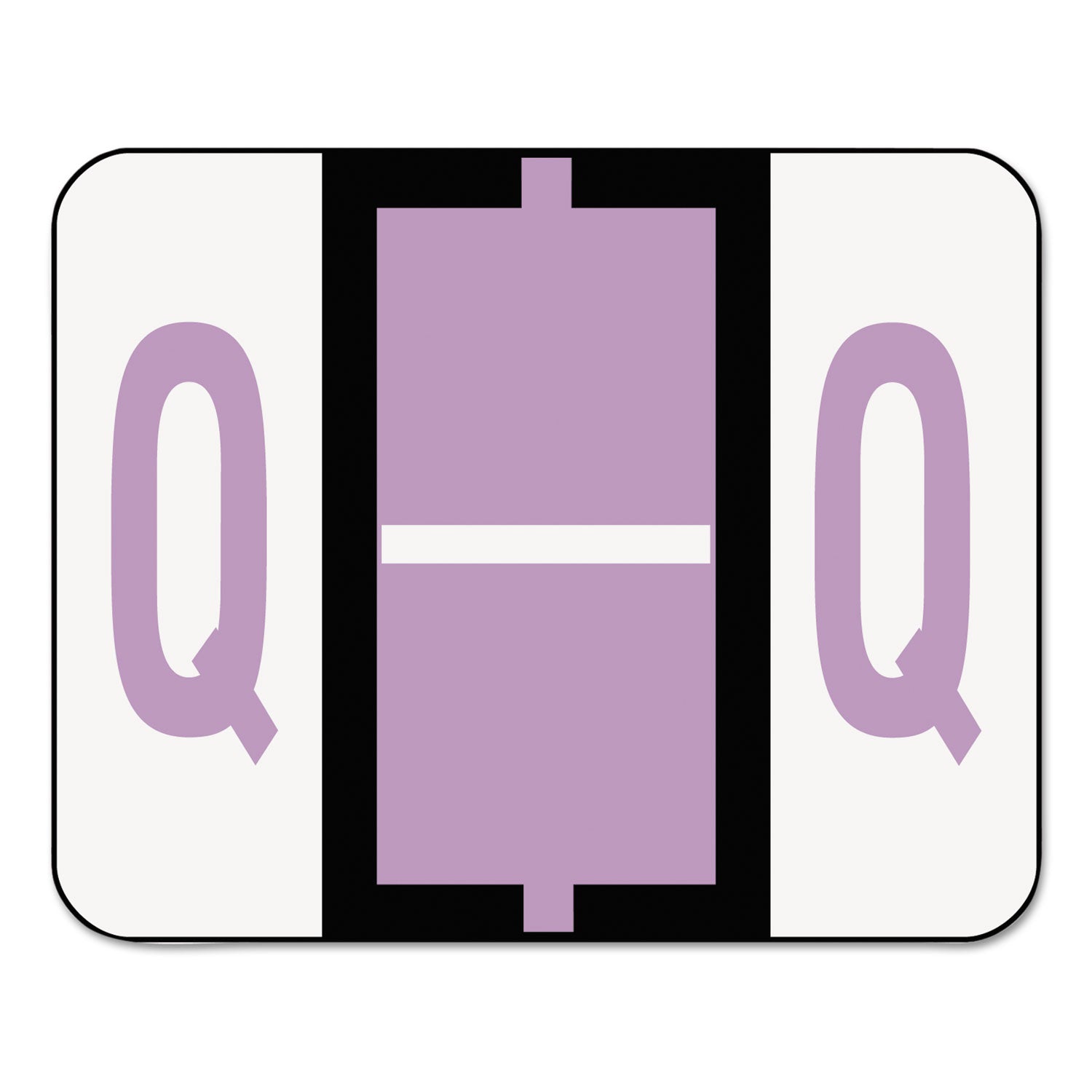 A-Z Color-Coded End Tab Filing Labels, Q, 1 x 1.25, White, 500/Roll -