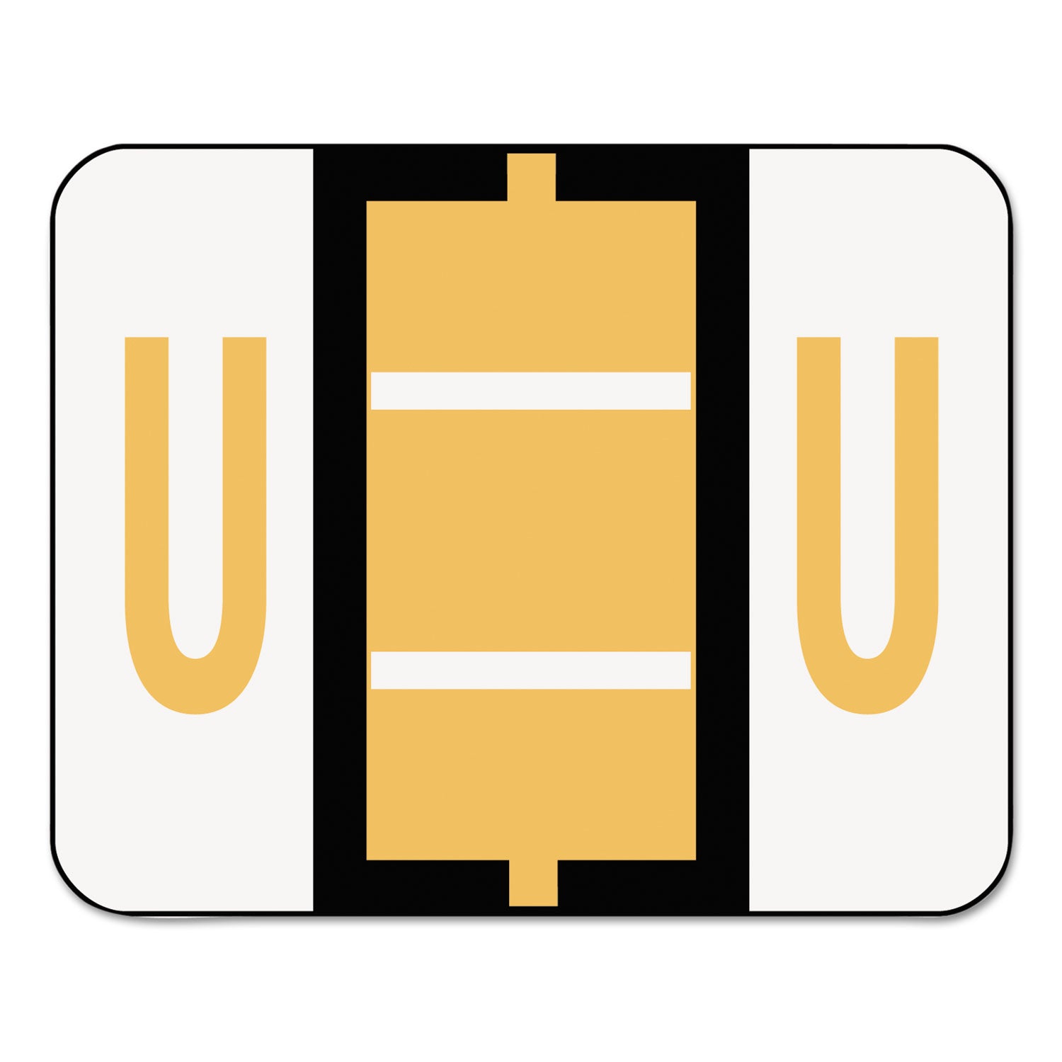 A-Z Color-Coded End Tab Filing Labels, U, 1 x 1.25, White, 500/Roll -