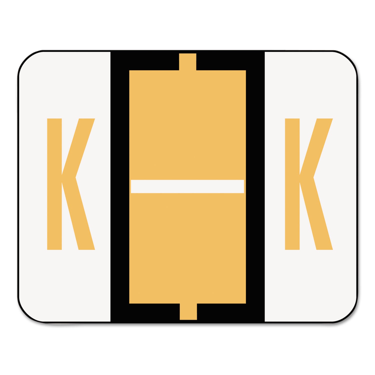 A-Z Color-Coded End Tab Filing Labels, K, 1 x 1.25, White, 500/Roll -