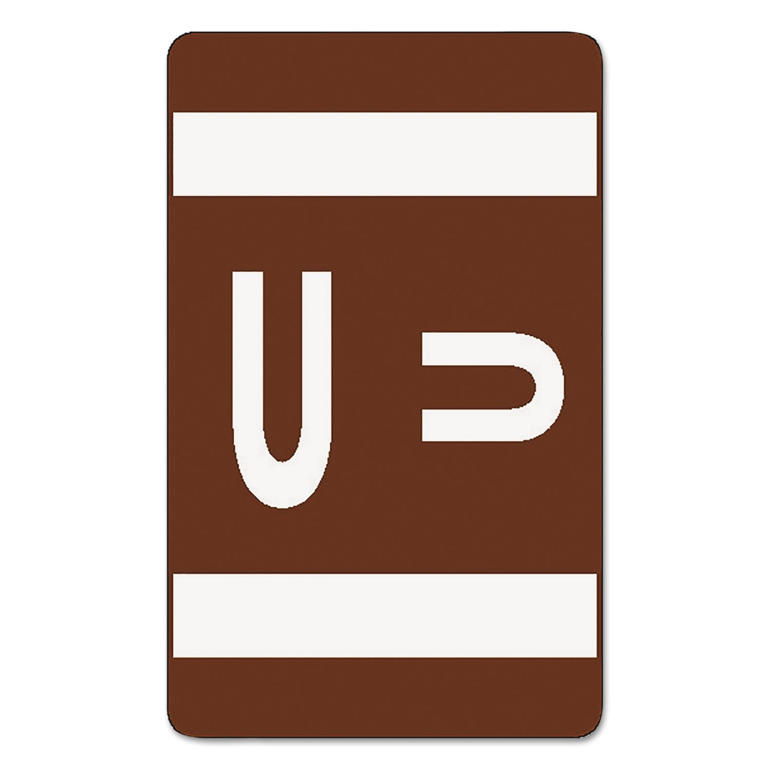 AlphaZ Color-Coded Second Letter Alphabetical Labels, U, 1 x 1.63, Dark Brown, 10/Sheet, 10 Sheets/Pack -