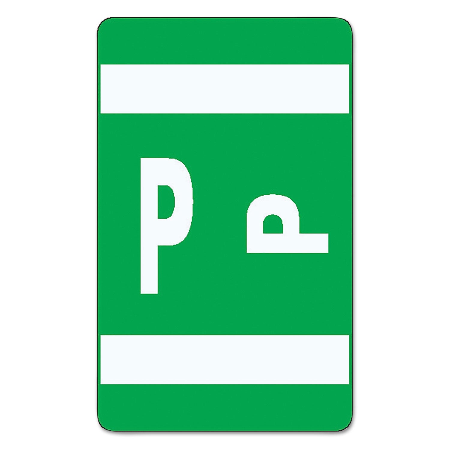 AlphaZ Color-Coded Second Letter Alphabetical Labels, P, 1 x 1.63, Dark Green, 10/Sheet, 10 Sheets/Pack -