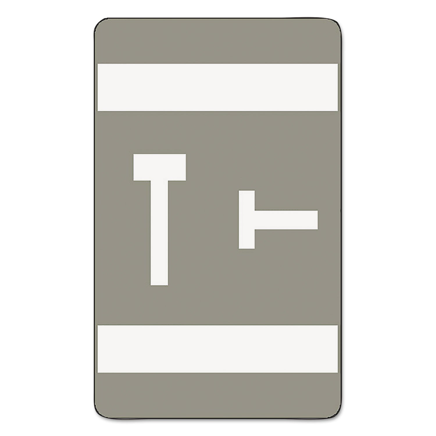 AlphaZ Color-Coded Second Letter Alphabetical Labels, T, 1 x 1.63, Gray, 10/Sheet, 10 Sheets/Pack -