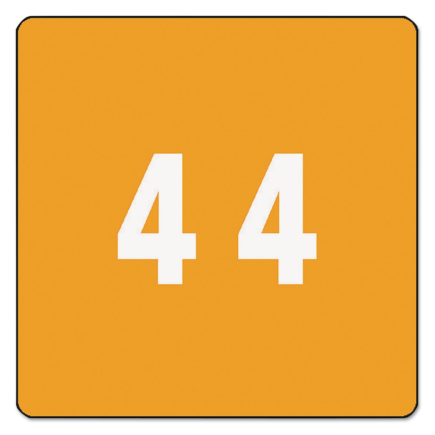 Numerical End Tab File Folder Labels, 4, 1.5 x 1.5, Orange, 250/Roll -