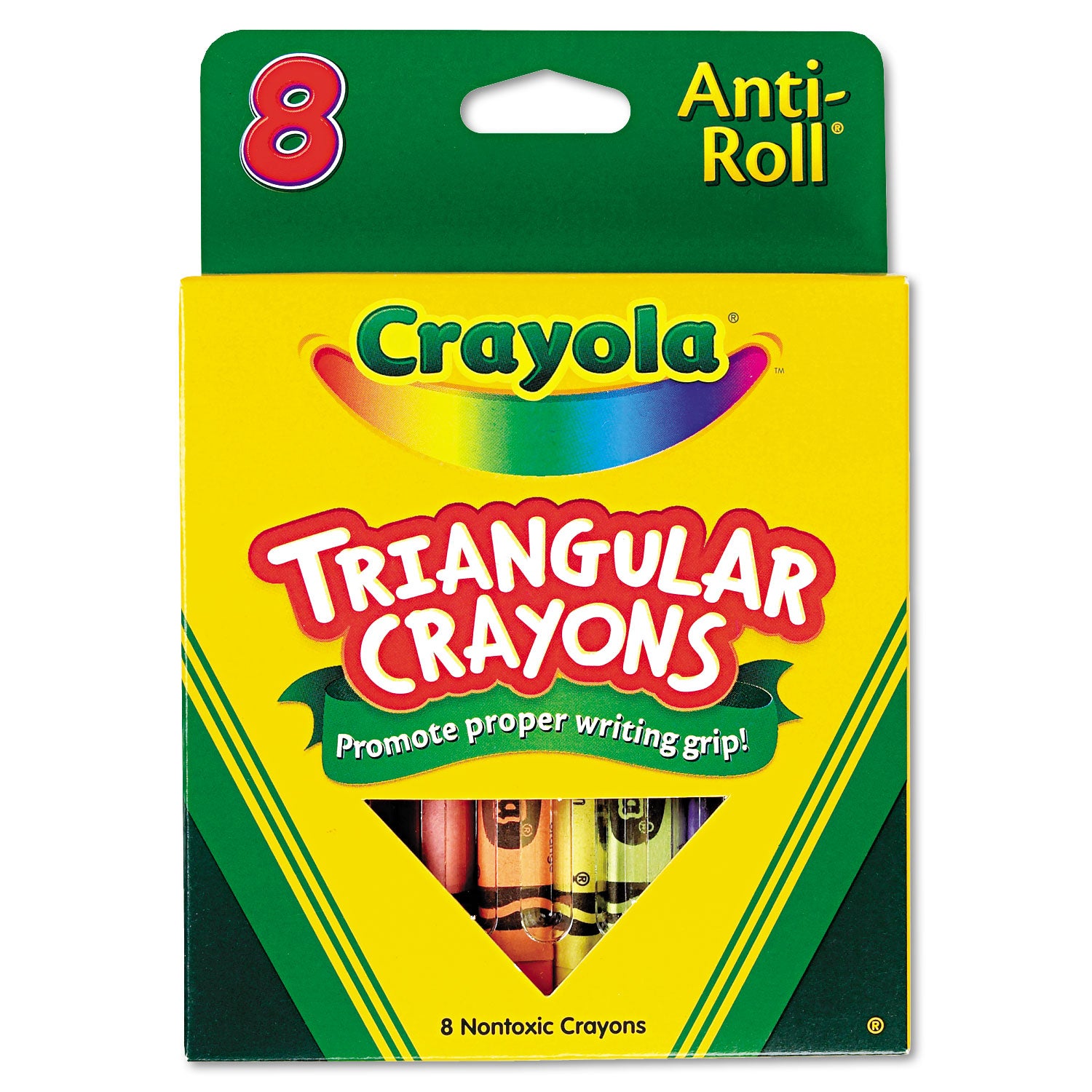 Triangular Crayons, 8 Colors/Box -