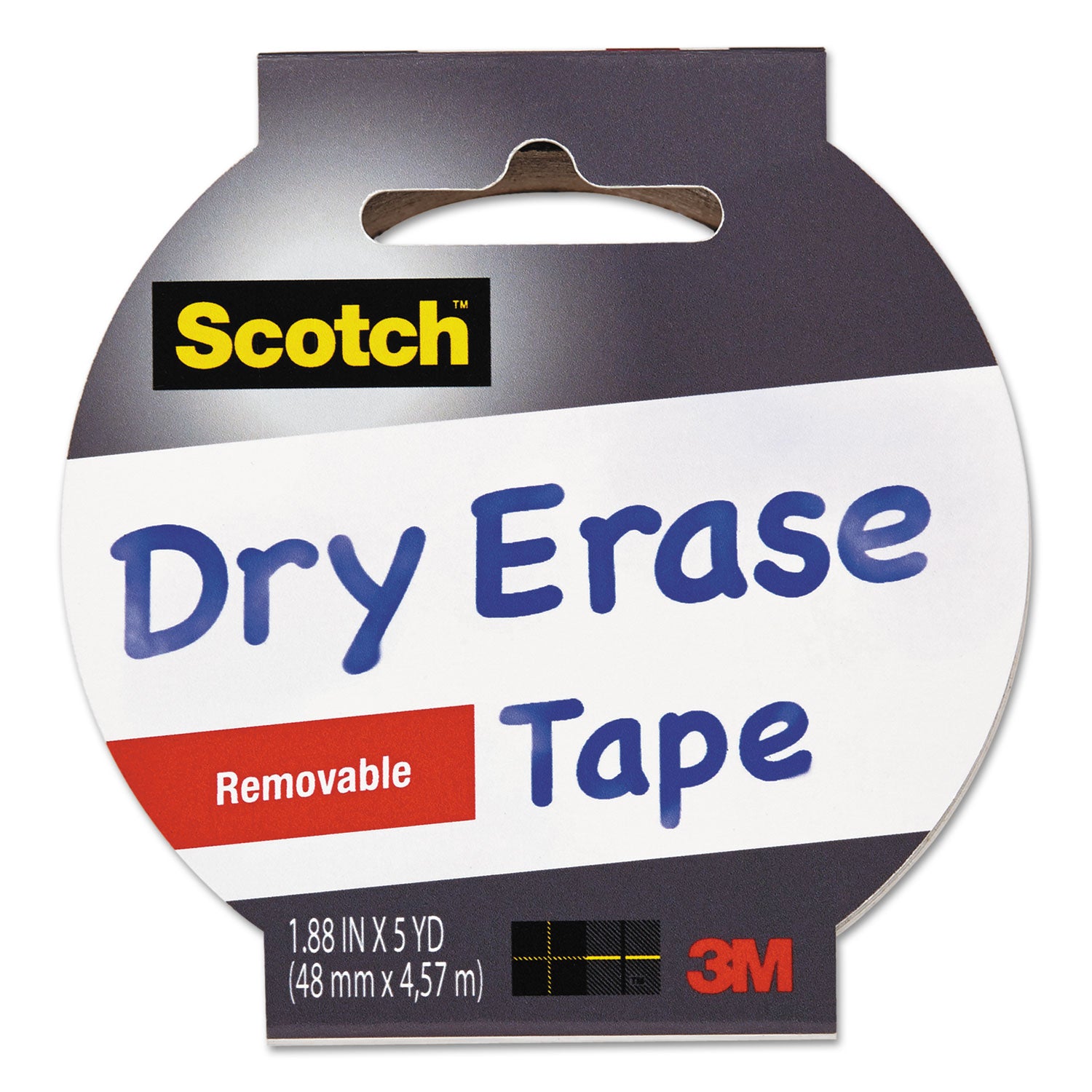 Dry Erase Tape, 3" Core, 1.88" x 5 yds, White -