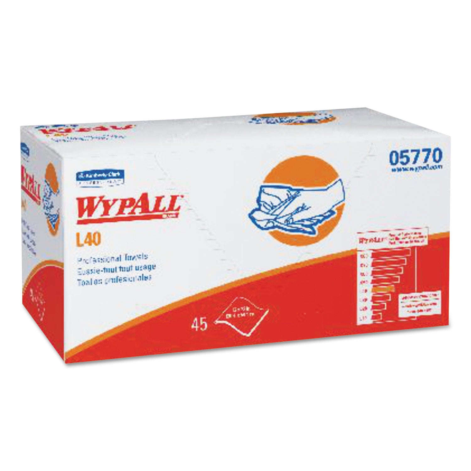 L40 Towels, Pro Towels, 12 x 23, White, 45/Box, 12 Boxes/Carton -