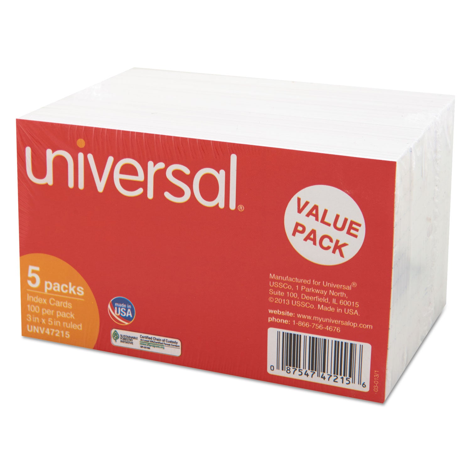 Ruled Index Cards, 3 x 5, White, 500/Pack - 2