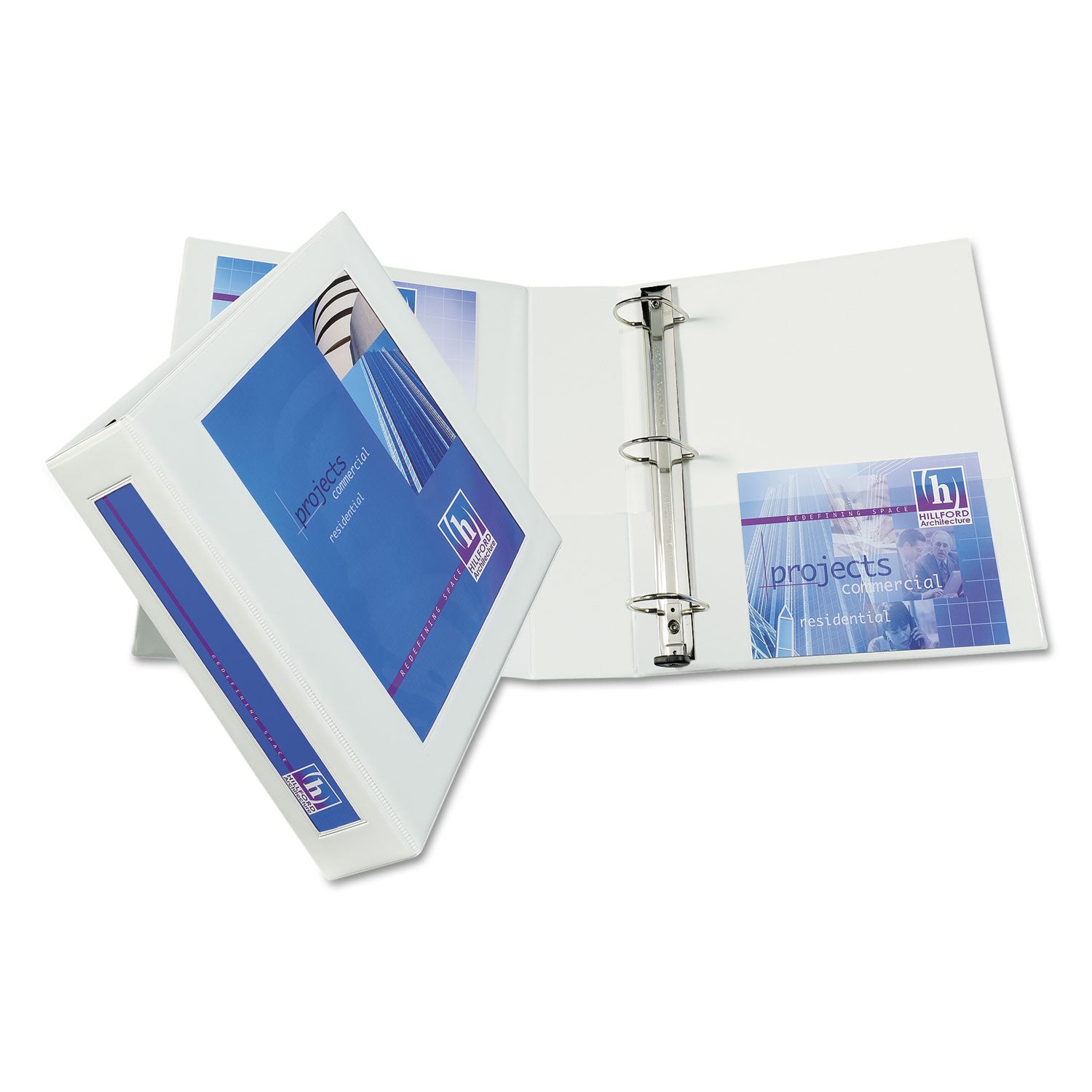 Framed View Heavy-Duty Binders, 3 Rings, 2" Capacity, 11 x 8.5, White -
