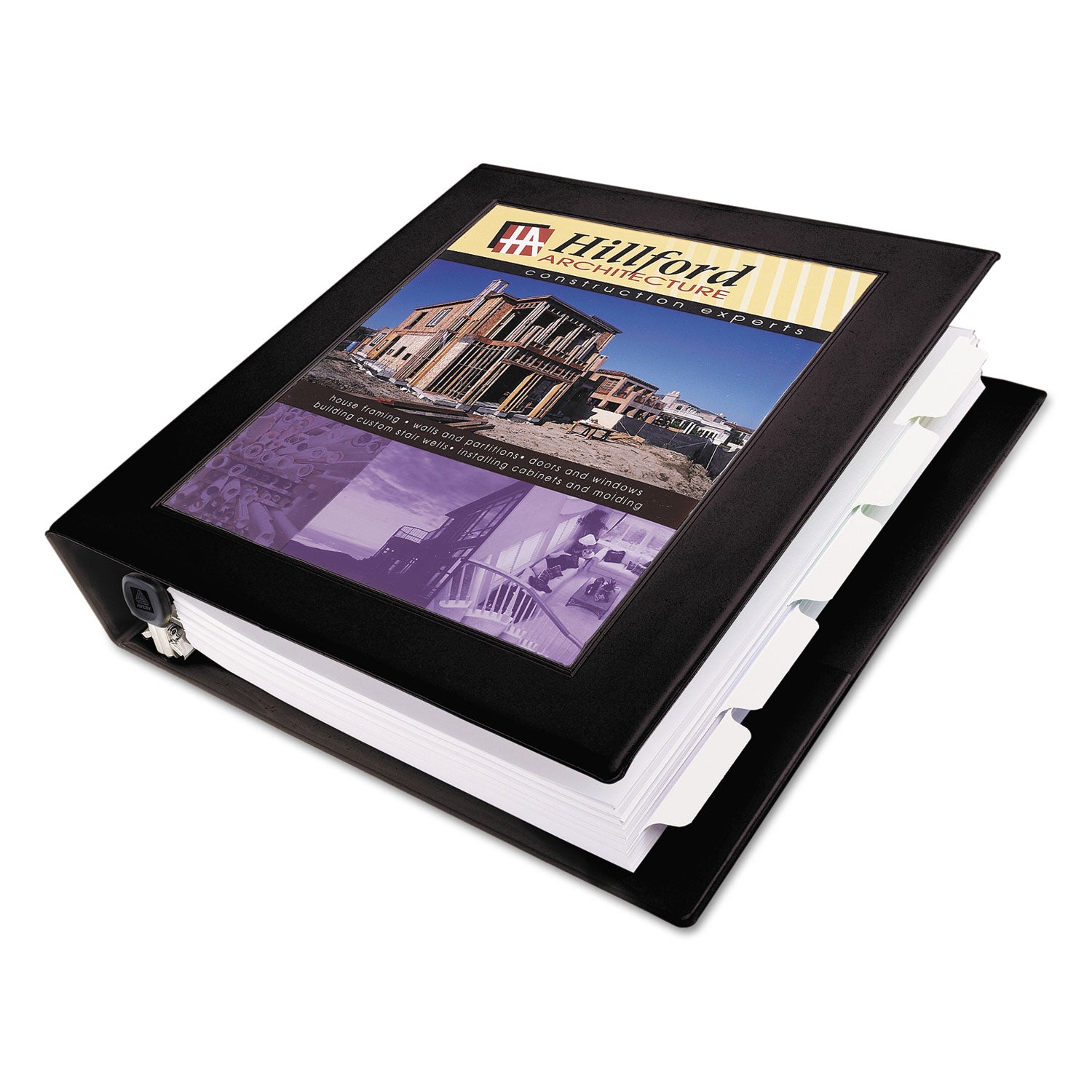 Framed View Heavy-Duty Binders, 3 Rings, 1.5" Capacity, 11 x 8.5, Black -