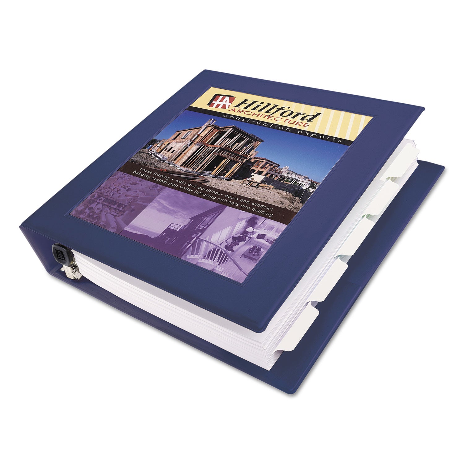 Framed View Heavy-Duty Binders, 3 Rings, 1.5" Capacity, 11 x 8.5, Navy Blue -