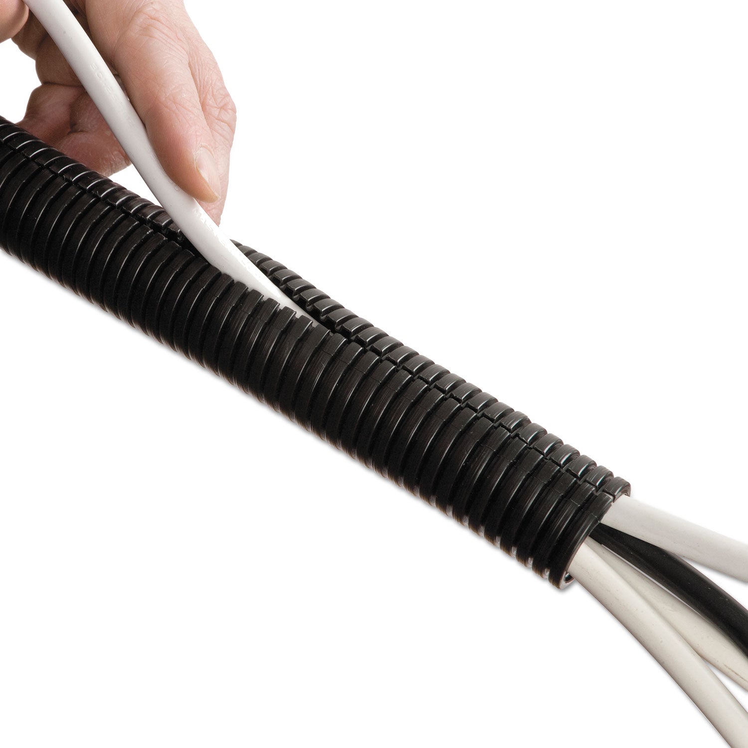 Cable Tidy Tube, 1.25" Diameter x 43" Long, Black -