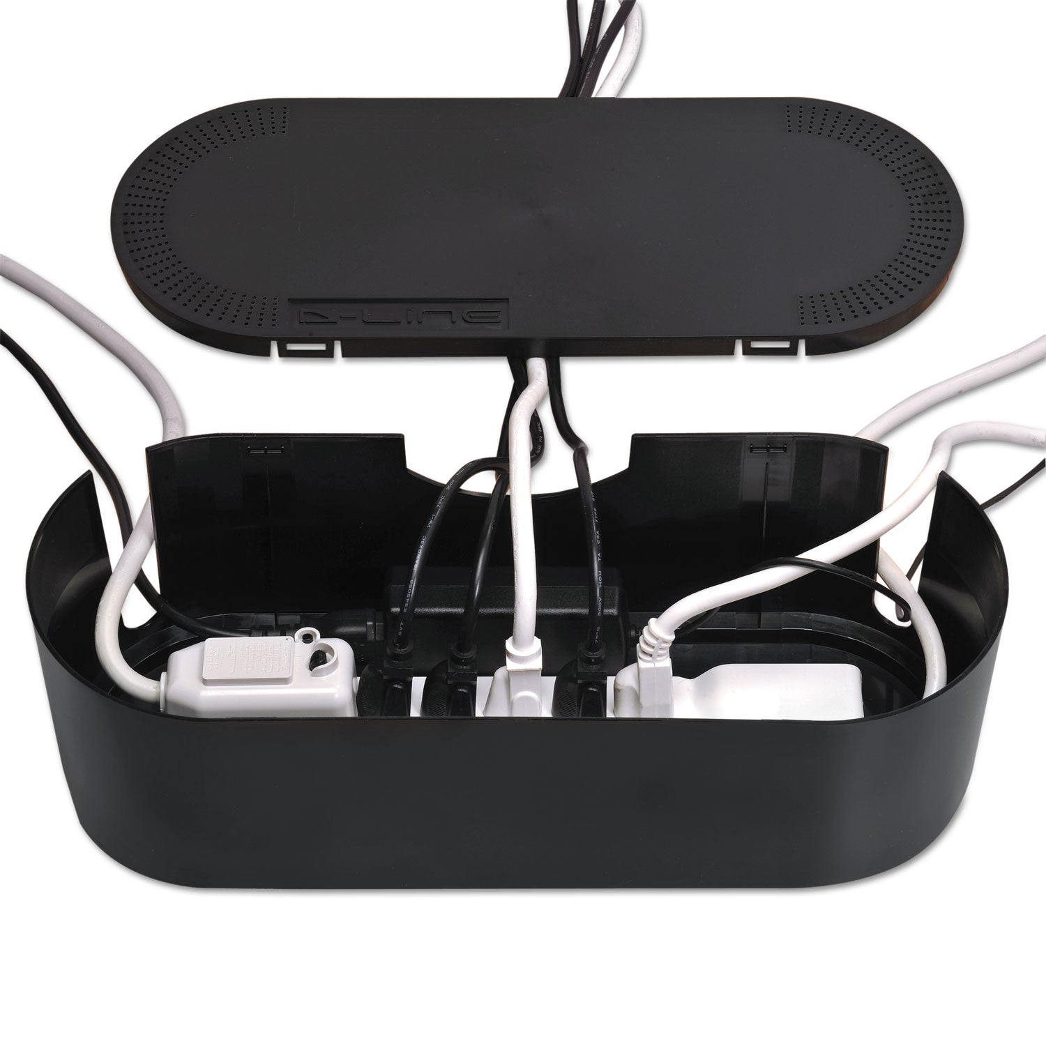 Large Cable Tidy Units, 16.5" x 6.5" x 5.25", Black -