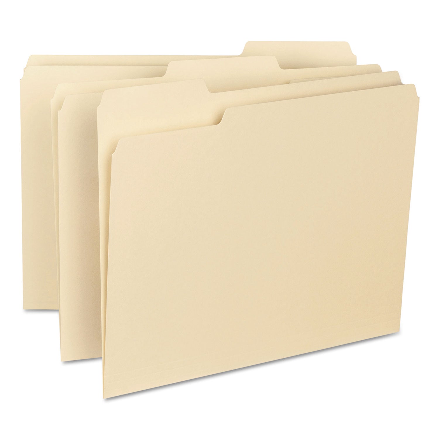 Interior File Folders, 1/3-Cut Tabs: Assorted, Letter Size, 0.75" Expansion, Manila, 100/Box -