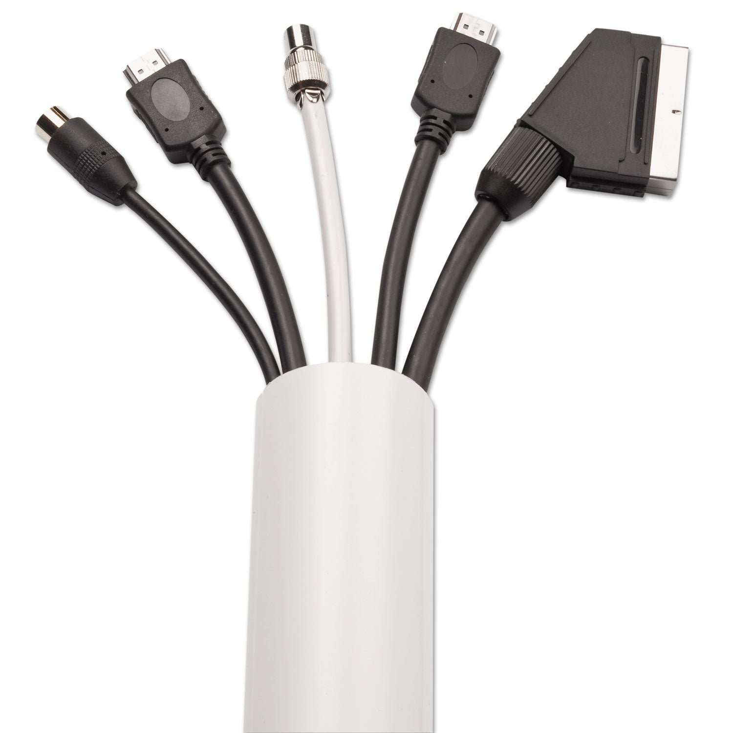 Decorative Desk Cord Cover, 60" x 2" x 1" Cover, White -