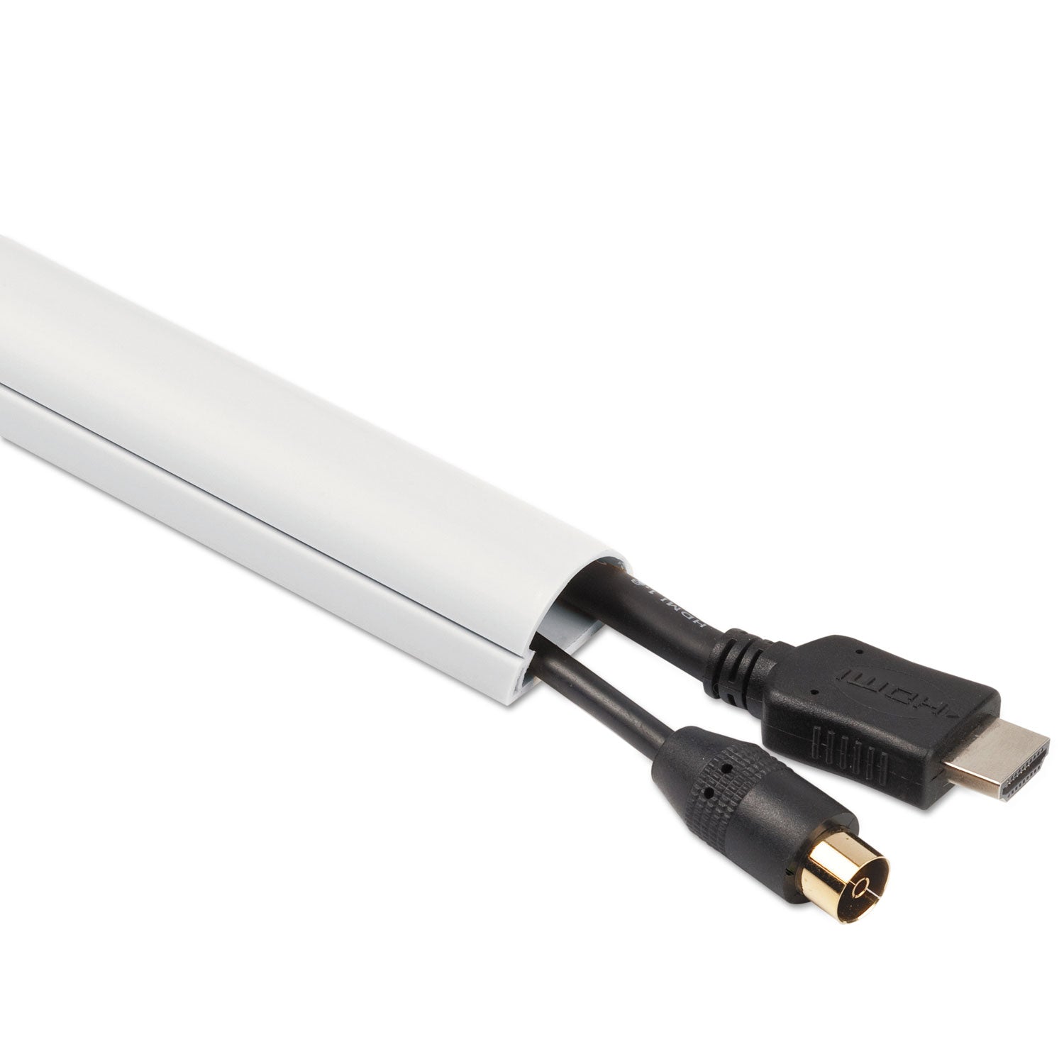 Decorative Mini Cord Cover, 60" x 1.25" x 0.5" Covers, White -