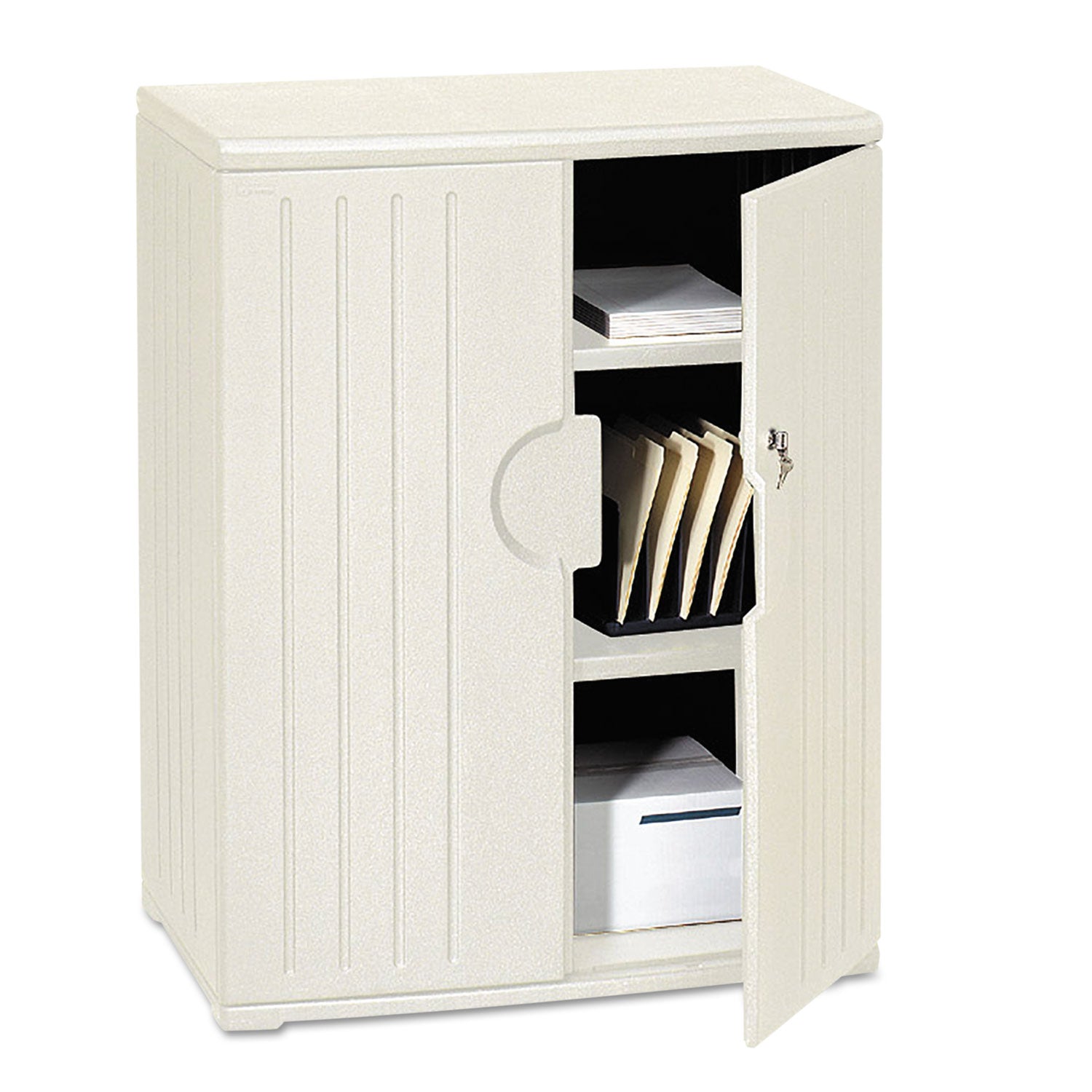 Rough n Ready Storage Cabinet, Two-Shelf, 36w x 22d x 46h, Platinum -