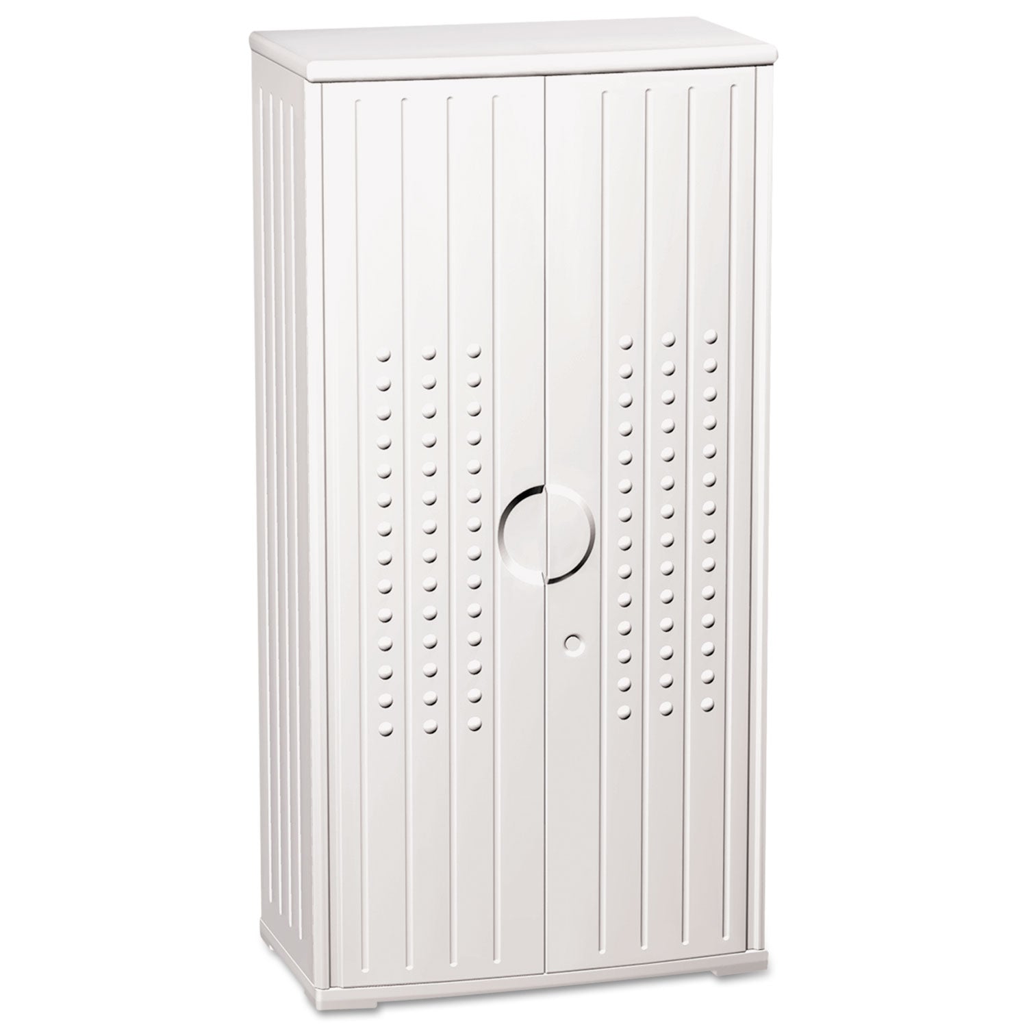 Rough n Ready Storage Cabinet, Three-Shelf, 33w x 18d x 66h, Platinum -