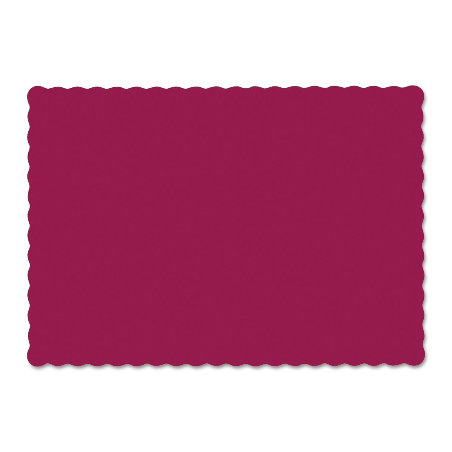 Solid Color Scalloped Edge Placemats, 9.5 x 13.5, Burgundy, 1,000/Carton -