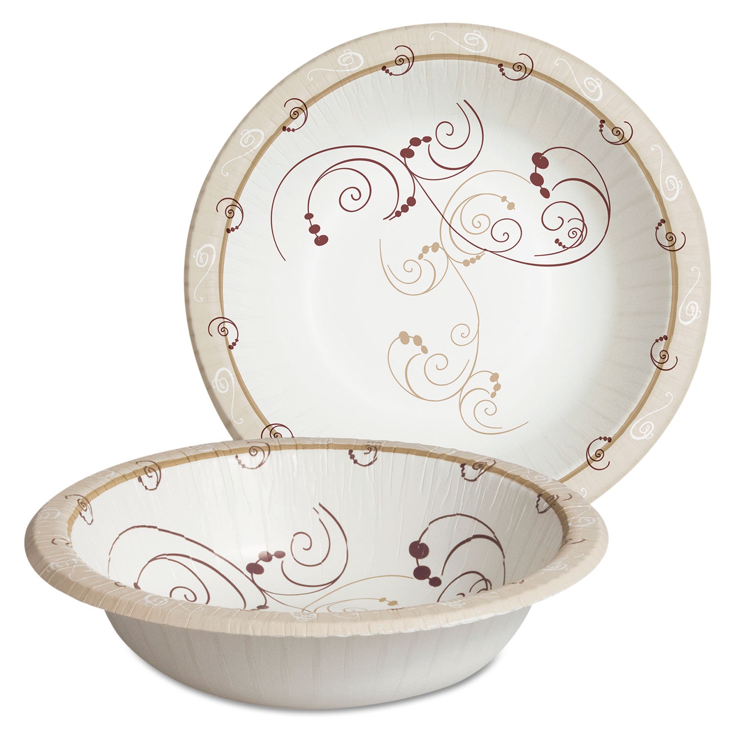 Symphony Paper Dinnerware, Heavyweight Bowl, 12 oz, Tan, 125/Pack -