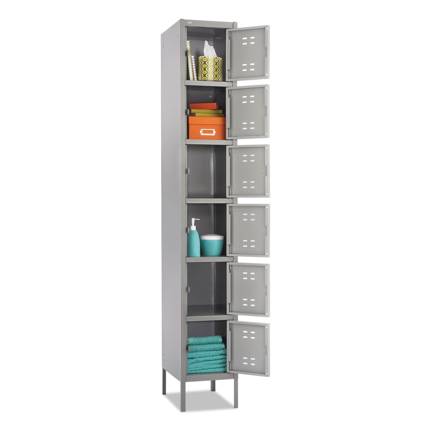 Box Locker, 12w x 18d x 78h, Two-Tone Gray -